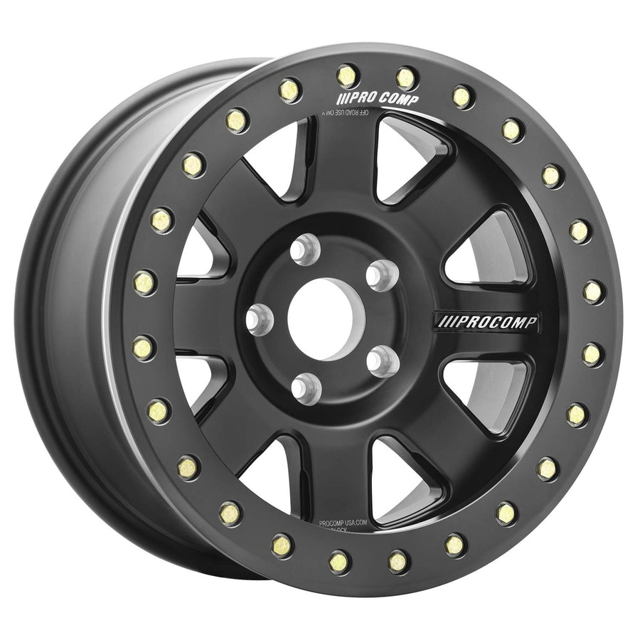 Pro Comp Wheels Black Trilogy Race Wheel with Brushed Finish (17 x 9. inches /5 x 4 inches, -6 mm Offset)