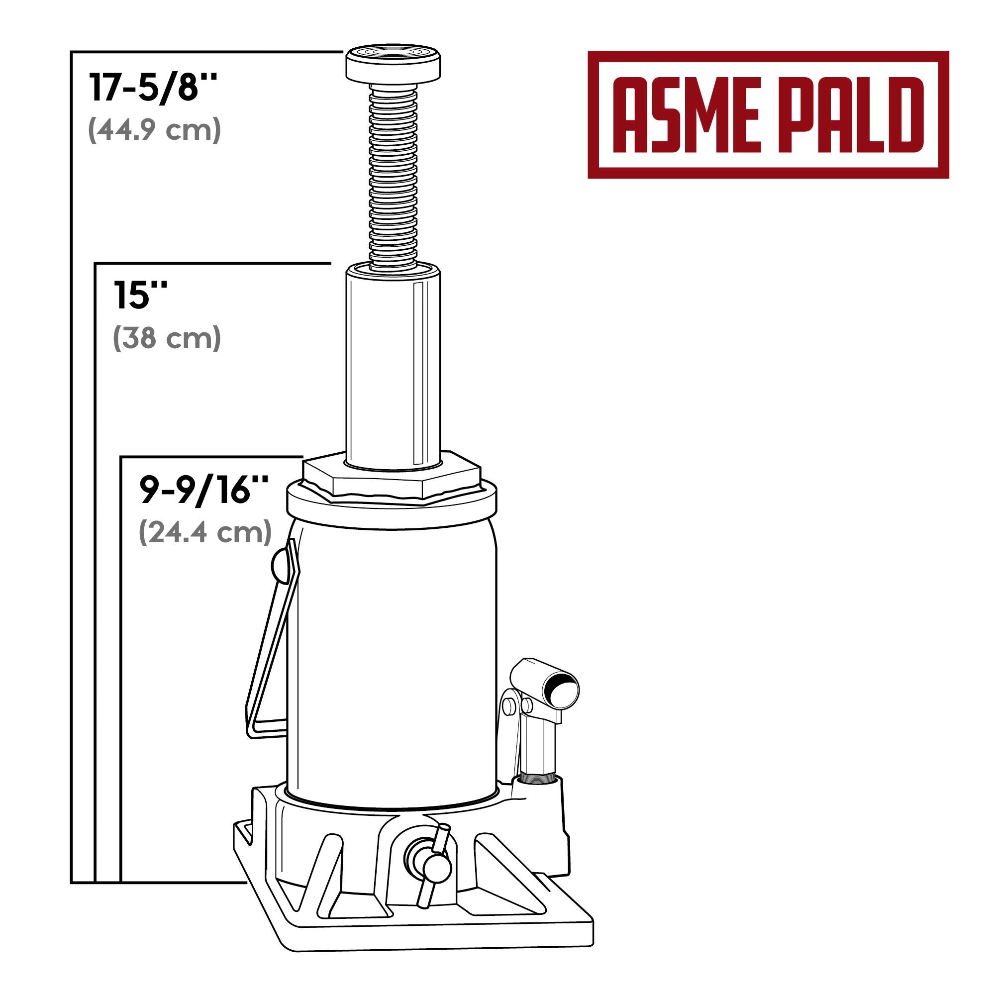 20 Ton Alltrade Bottle Jack with 9-11/16 inch to 17-5/8 inch lifting range, portable hydraulic car jack with carrying case- Red 647503