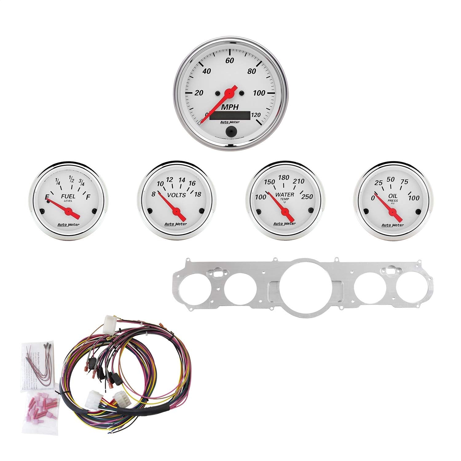 AutoMeter Gauge Kit 7035-AW, 5 Pc, Mustang 65-66, Mph/Fuel/Oilp/Wtmp/Bat, Aw