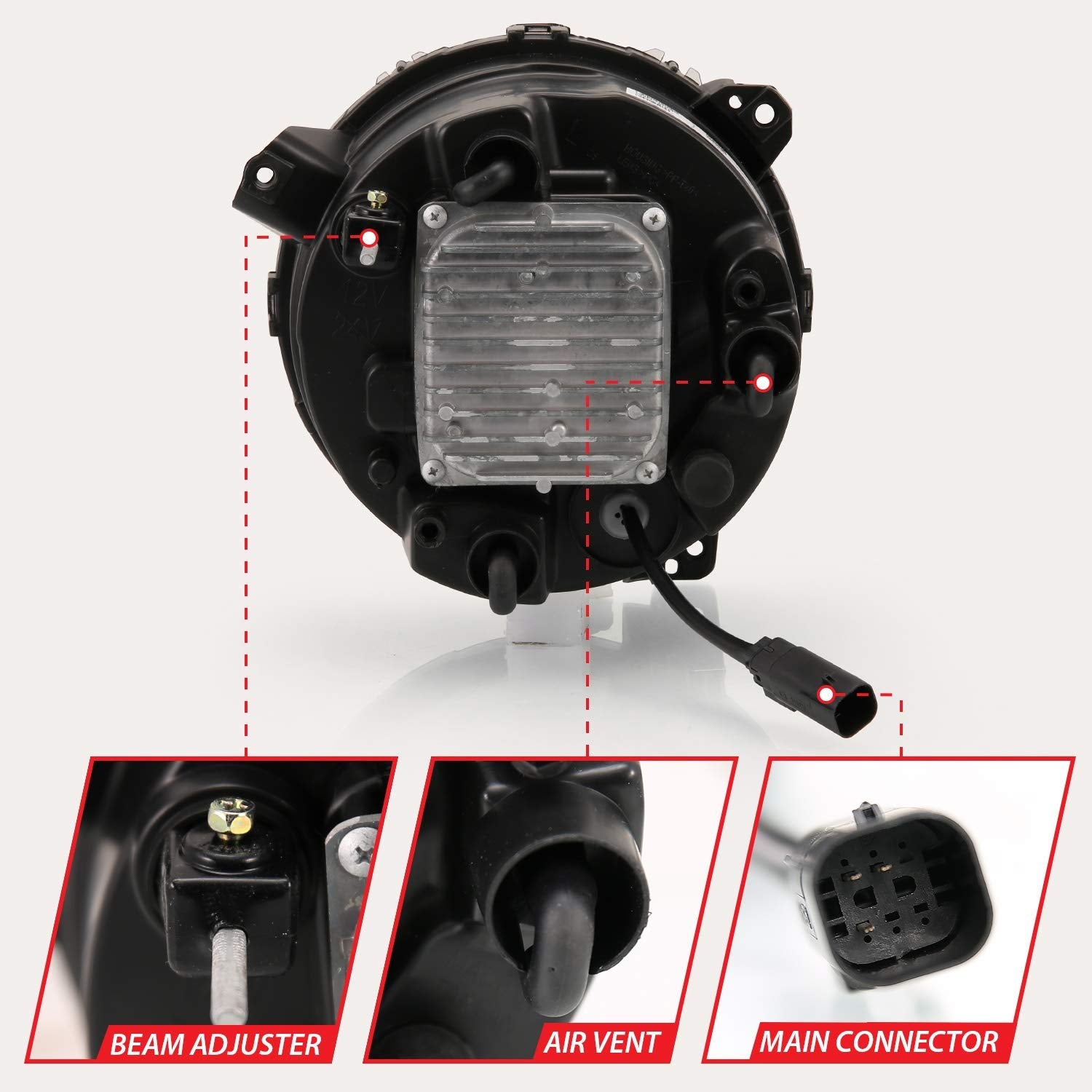 FULL LED PROJECTOR ANZO USA H.L BLACK, 111466