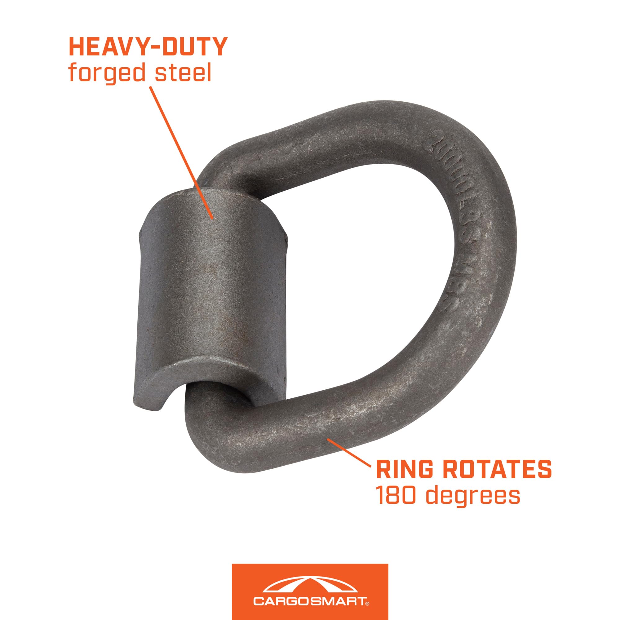Weld On Heavy Duty Forged D-Ring, 3/4" Diameter, 3" x 3" 20,000 lb 1 Pk
