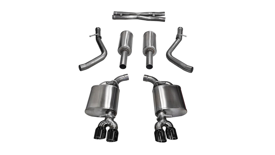 Corsa Cat Back Exhaust 14986BLK (Dual Rear Exit with Black Twin Pro Series Tips), 1 Pack