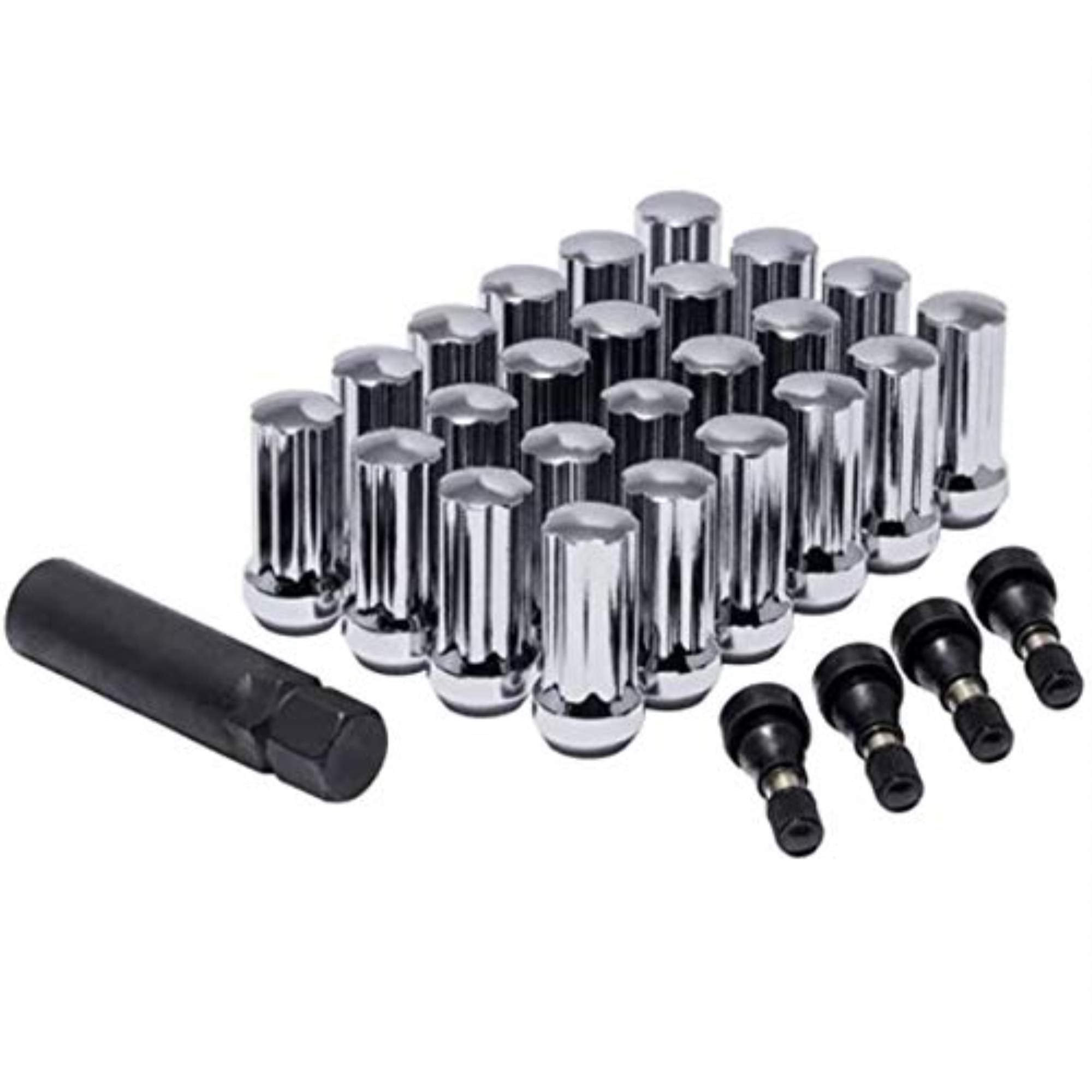 Lug Nut Kit Pro Comp Wheels 16195 9/16 HT Spline 8 Lugs w/Valve Stems