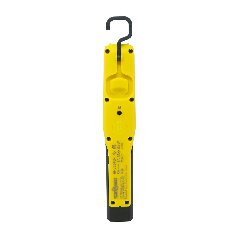 400 Lumen Yellow Jacket LED Rechargeable Handheld Task Light with Magnetic Base and Hang Hook, HHL1040R