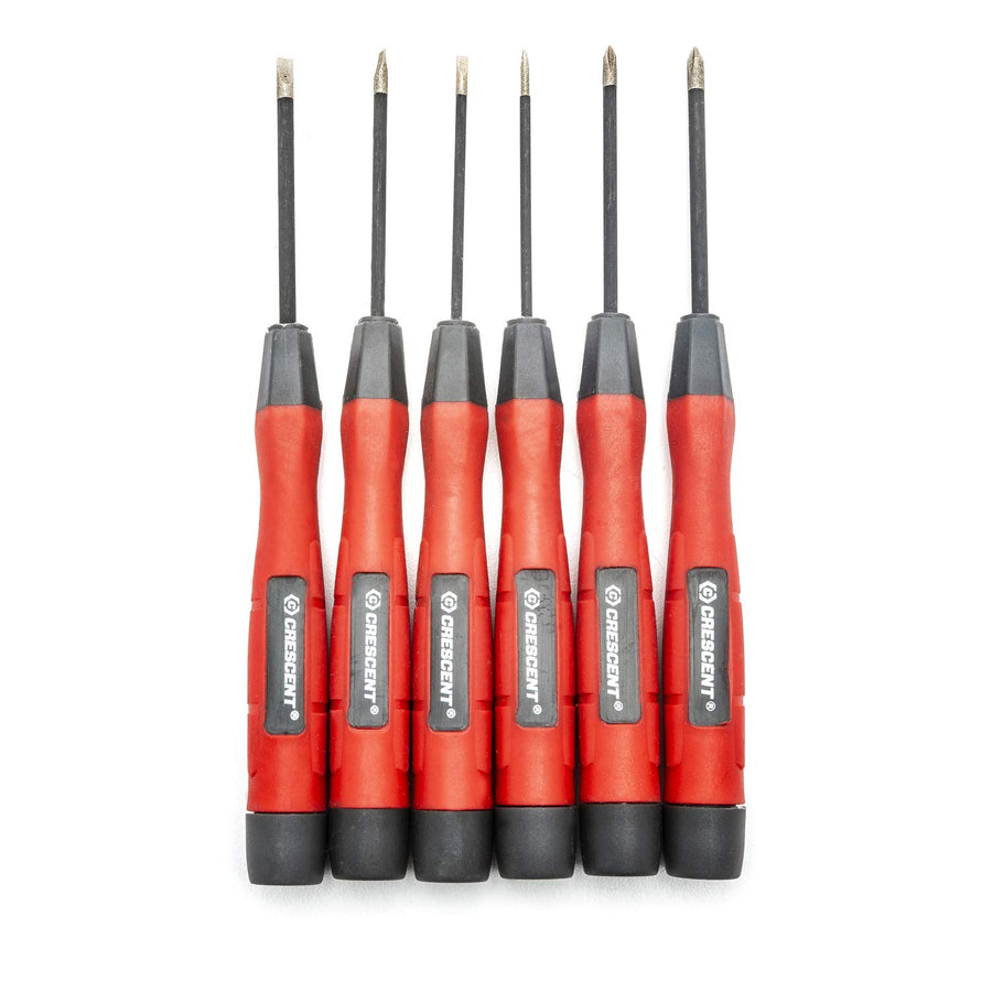 Crescent 6 Pc. Mini Precision Phillips®/Slotted Dual Material Diamond Tip Screwdriver Set - CSDP6SET