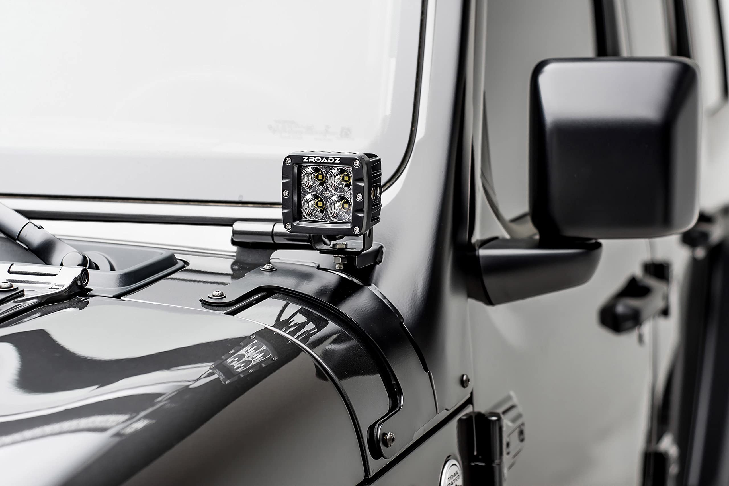 Jeep JL, Gladiator T-Rex Front Roof LED Kit with (1) 50 Inch LED Straight Double Row Light Bar and (2) 3 Inch LED Pod Lights - PN #Z374831-KIT2