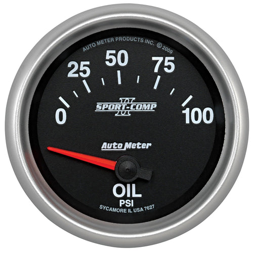Auto Meter Sport-Comp II 2-5/8" 0-100 PSI Short Sweep Electric Oil Pressure Gauge