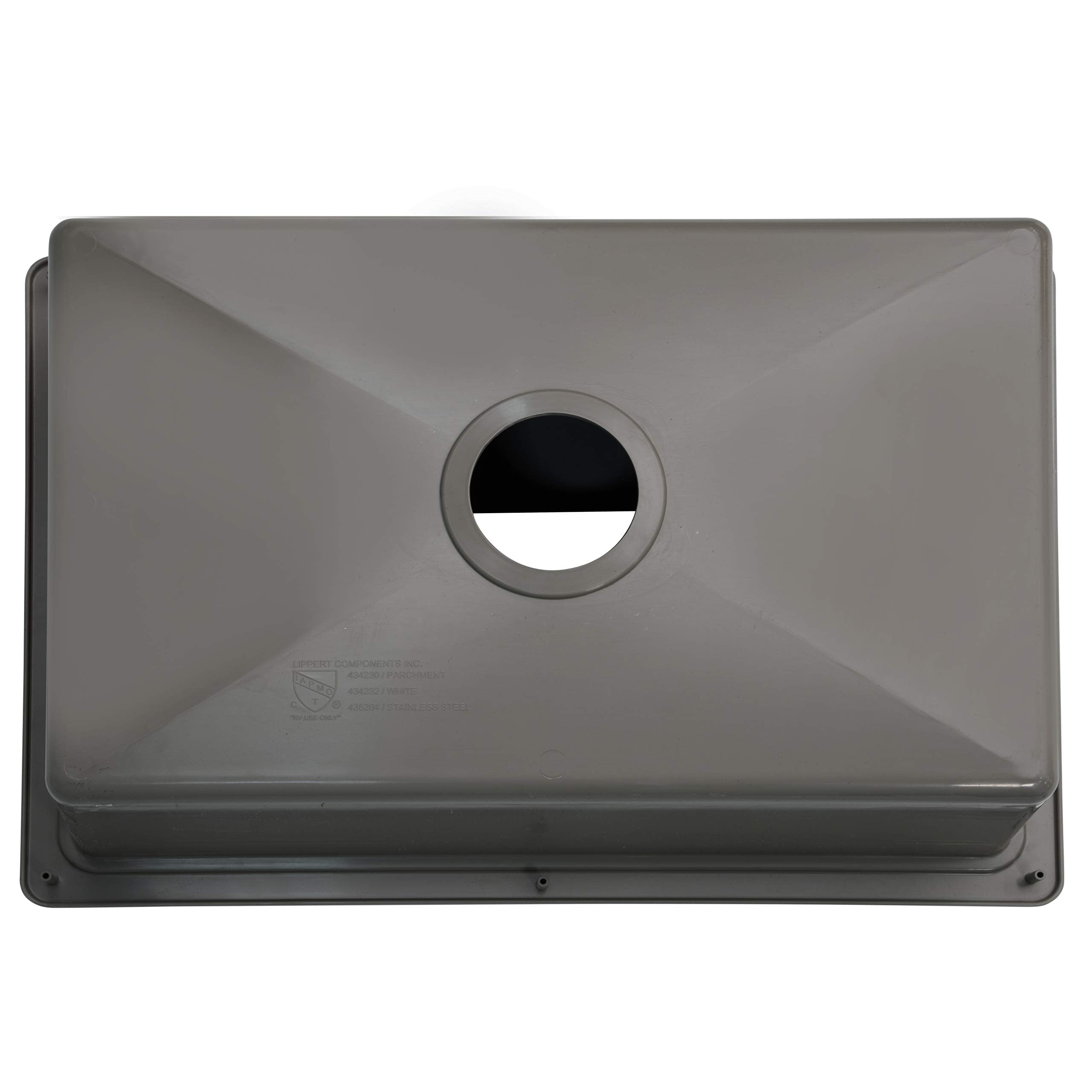 25" x 17" x 6.6" RV Kitchen Single Galley Sink - Stainless Steel Color ABS Plastic for 5th Wheel, Travel Trailer, Camper