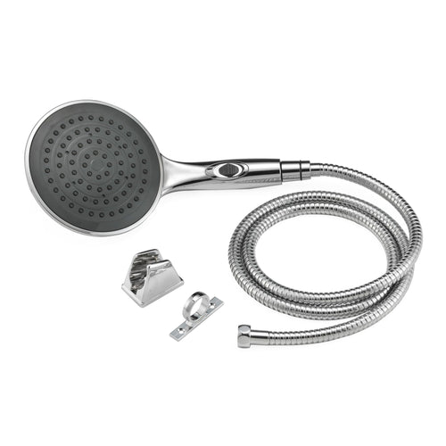 Dura Faucet Luxury 6” Rain Shower Wand & Hose Kit (DF-SA434K-CP) – Chrome, RV Handheld Shower Head with Eco-Friendly On/Off Switch, 60” Stainless Steel Hose, Wall Bracket & Hardware