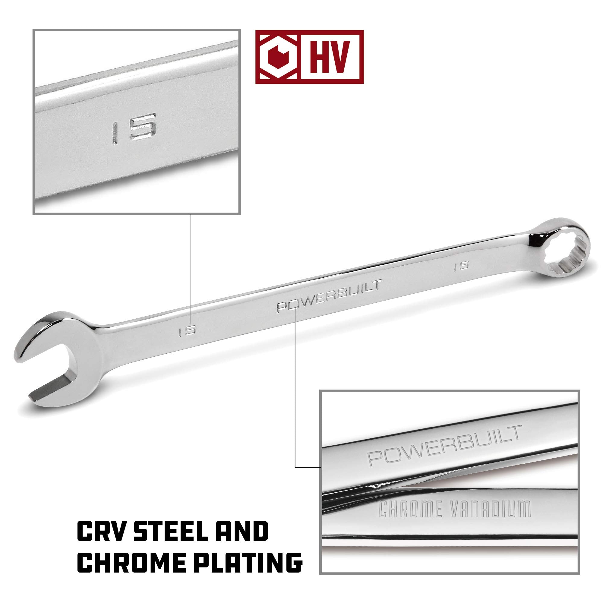 640437 Powerbuilt Metric Long Pattern Combination Wrench, 7-Piece