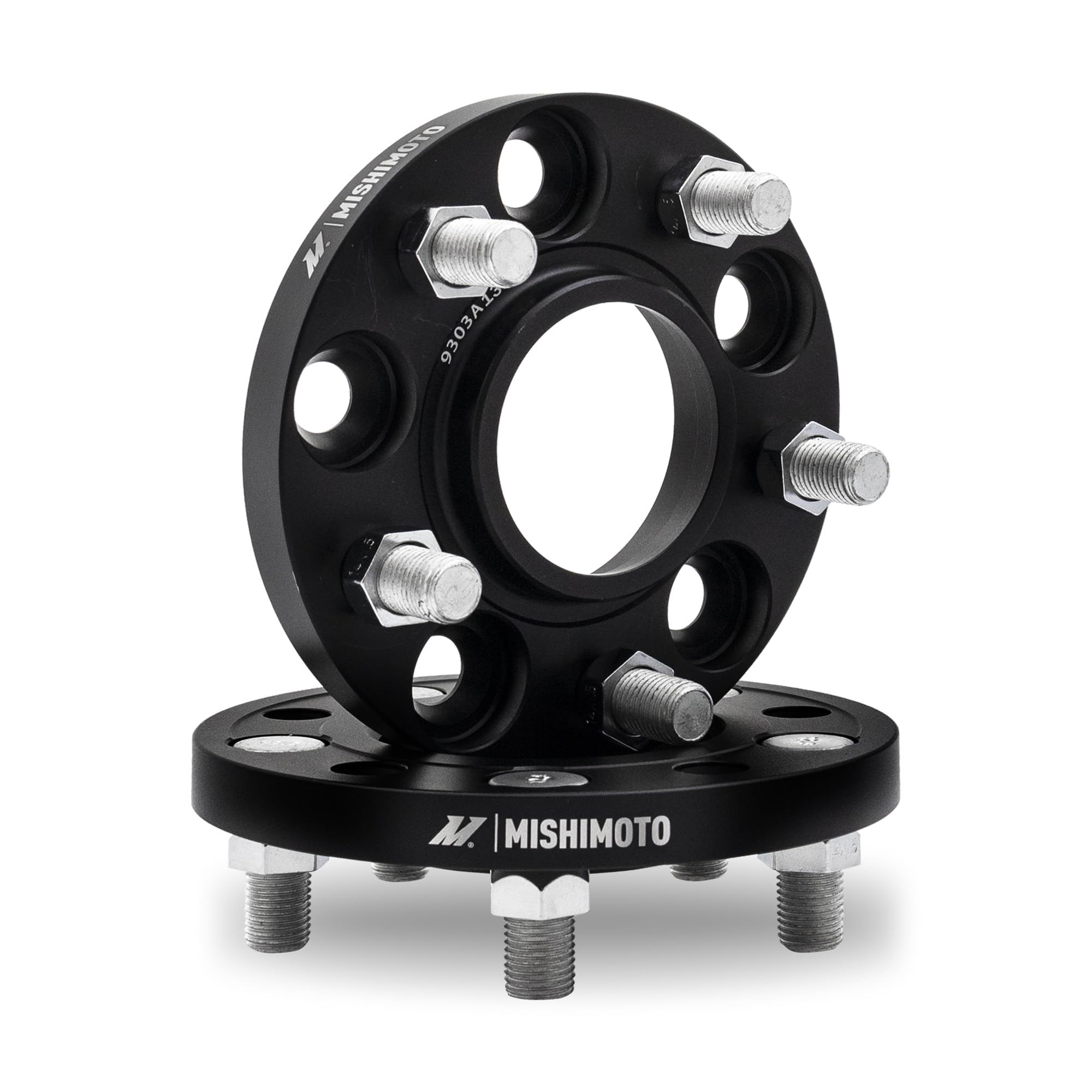 Mishimoto 5x114.3 Wheel Spacers, 64.1 Center Bore, M14x1.5, 25mm Thick, Black