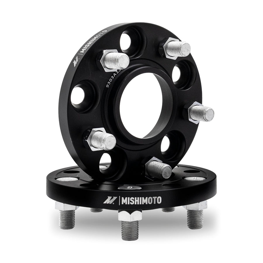 Mishimoto 5x114.3 Wheel Spacers, 64.1 Center Bore, M14x1.5, 25mm Thick, Black