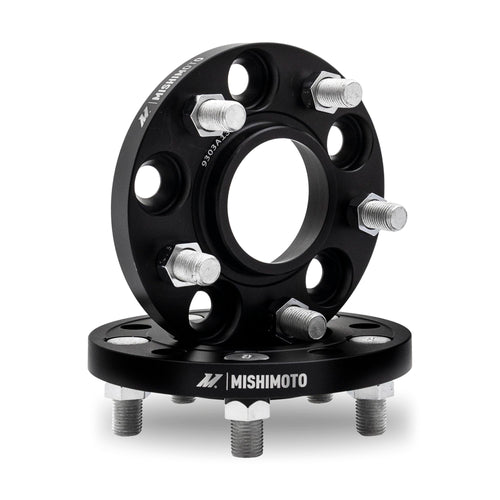 Mishimoto 5x114.3 Wheel Spacers, 64.1 Center Bore, M14x1.5, 25mm Thick, Black