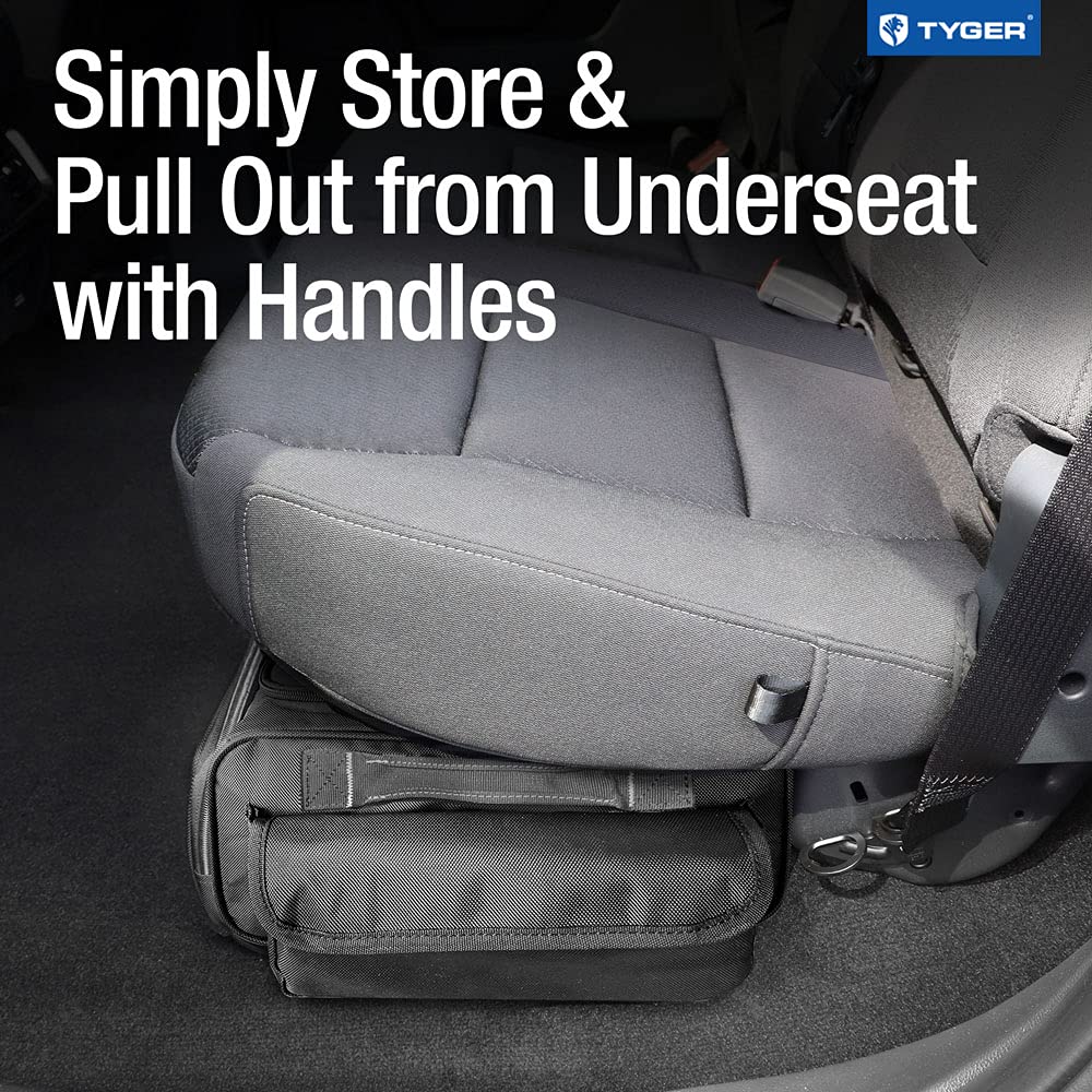 TYGER Cargo Rear Underseat Storage Bag Organizer Large Size 13 Gallons Compatible with Ford, Chevy, Ram and Toyota Crew Cab Full Size Pickup Trucks | TG-CB3U1498