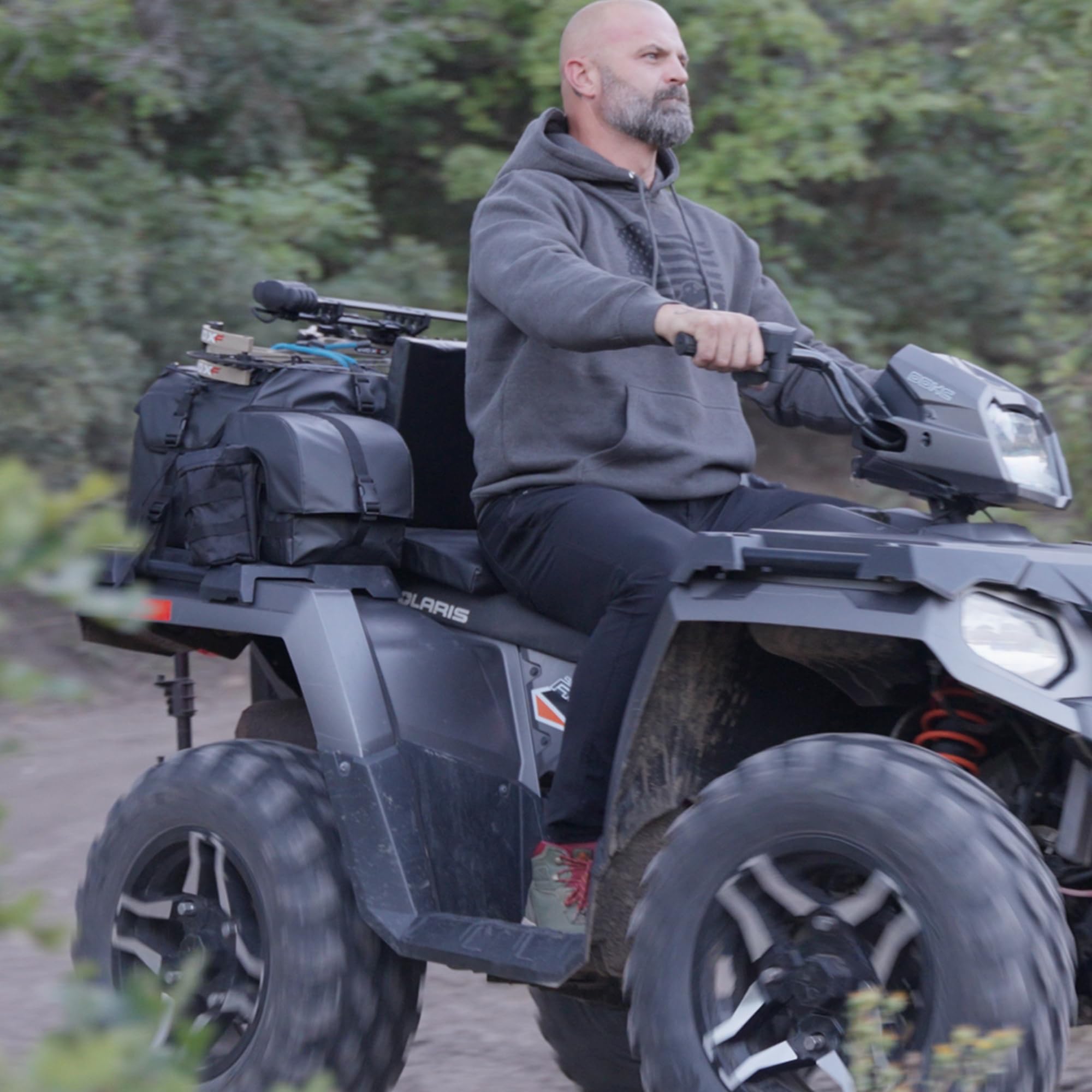 Oversized ATV TEK Arch Series Rear Rack Utility Pack, Padded ATV Cargo Bag - Black