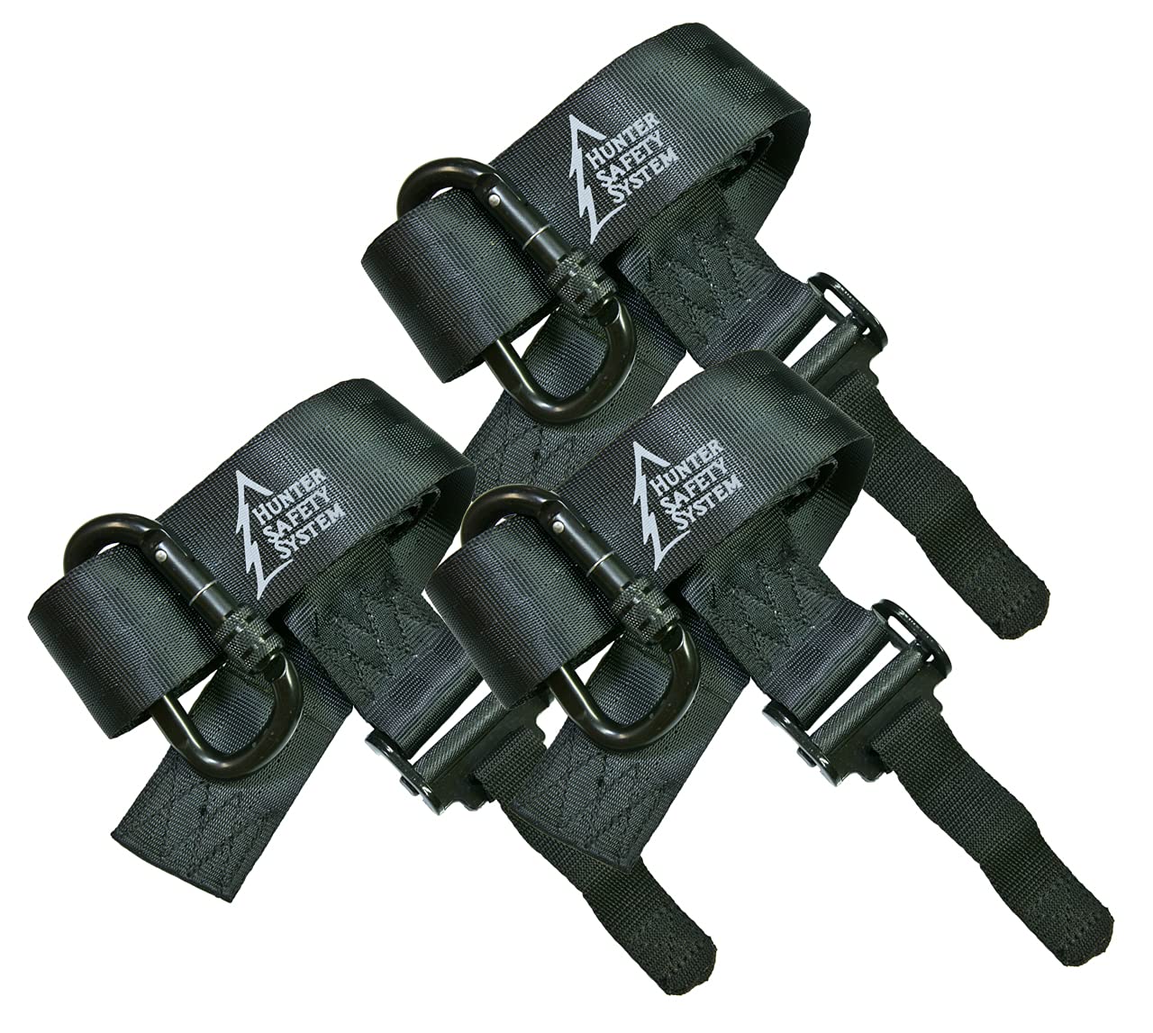 Hunter Safety System Treestrap Quick-Connect - Pack of 3 - Tree Climbing Gear for Tree-Stand Hunting - Comfortable Hunting Gear and Durable Hunting Equipment (Black)