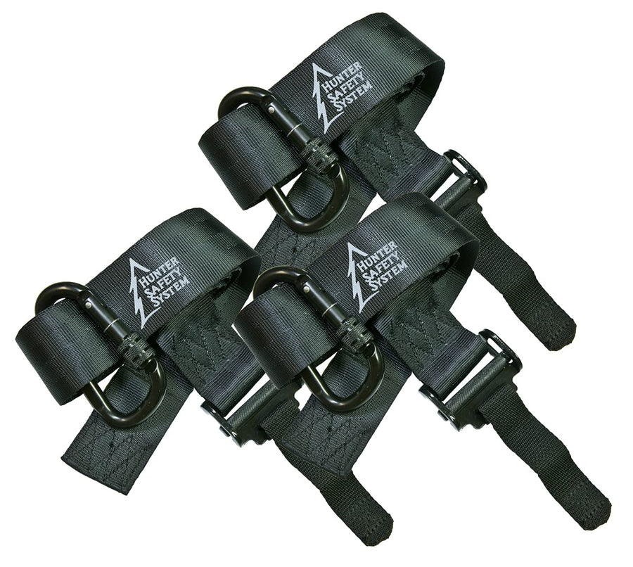 Hunter Safety System Treestrap Quick-Connect - Pack of 3 - Tree Climbing Gear for Tree-Stand Hunting - Comfortable Hunting Gear and Durable Hunting Equipment (Black)