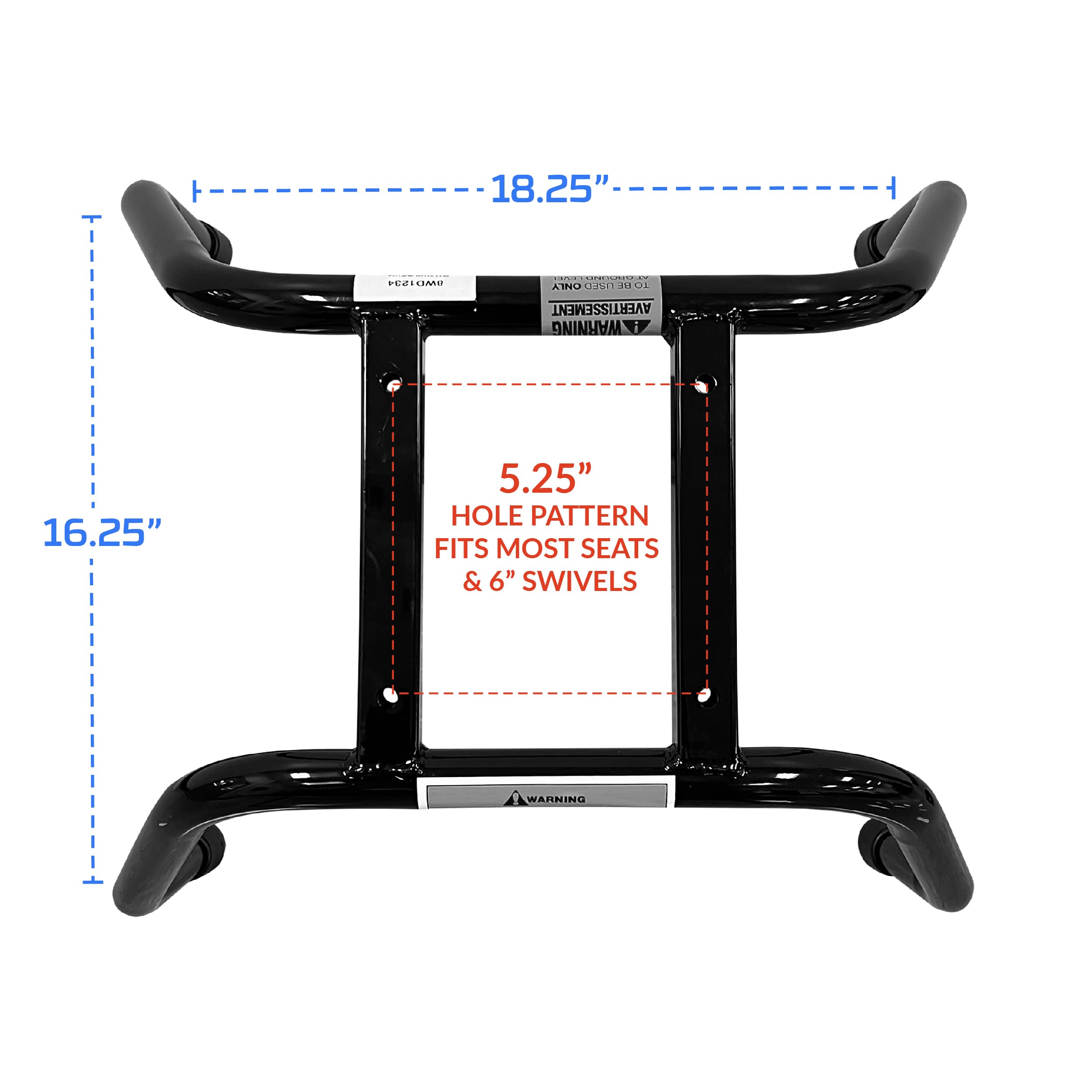 8WD1234 Wise Portable Seat Stand for Boat Seats, Black Powder Coat Finish