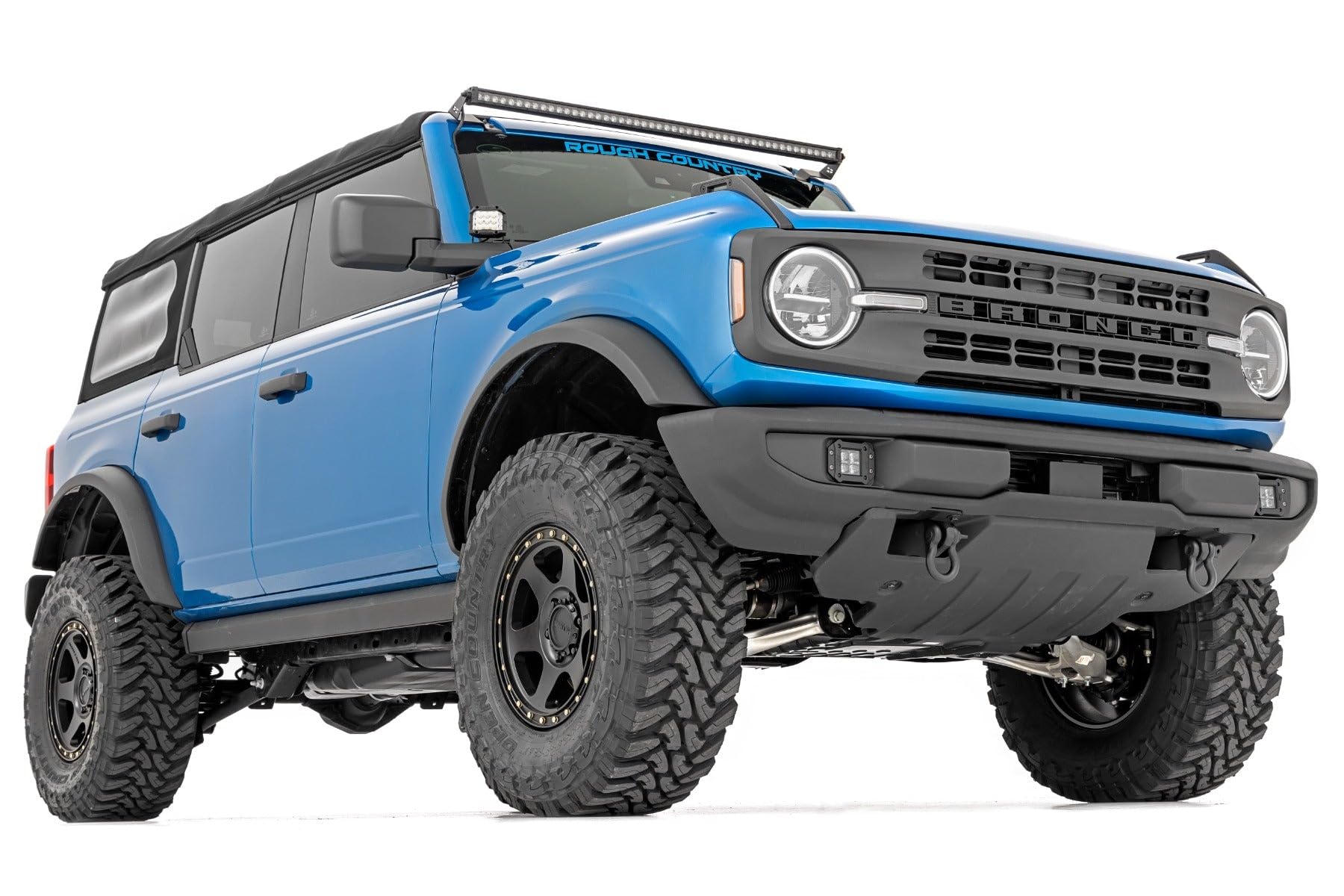50" Rough Country LED Light Bar Windshield Mount Kit for Ford Bronco (2021-2025) - 240W, 19,200 Lumen CREE LED, Spot Focus Beam