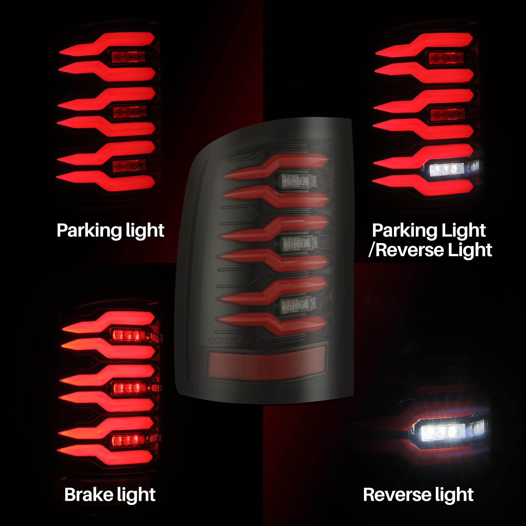 Tail Lights AlphaRex Compatible With 07-14 GMC Sierra LUXX-Series LED Black Red