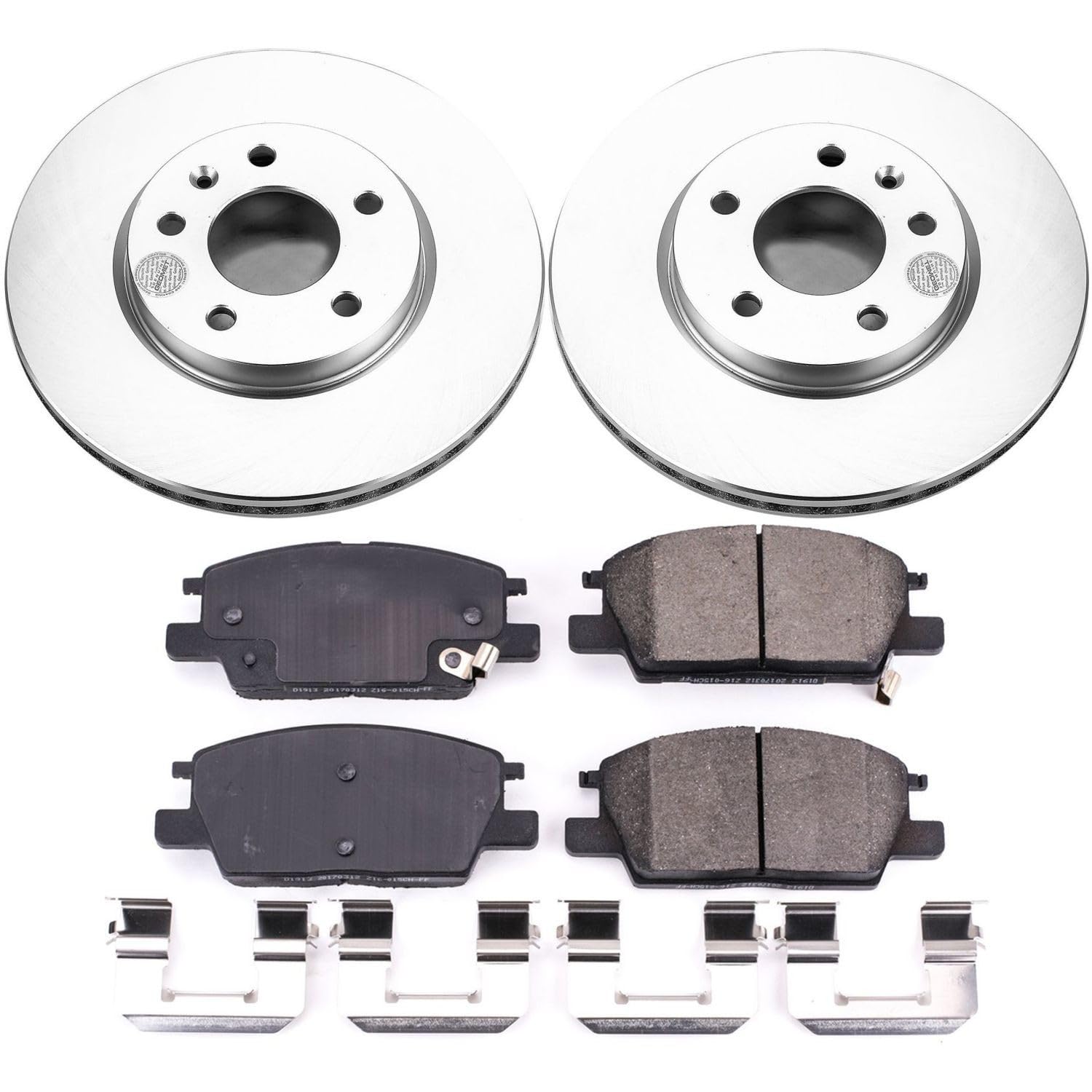 Power Stop Coated CRK7400 Rotor Front Brake Kit- Coated Brake Rotors and Z17 Ceramic Brake Pads For Buick LaCrosse, Buick Regal Sportback, Chevy Equinox, Chevy Malibu, GMC Terrain [Model Specific]