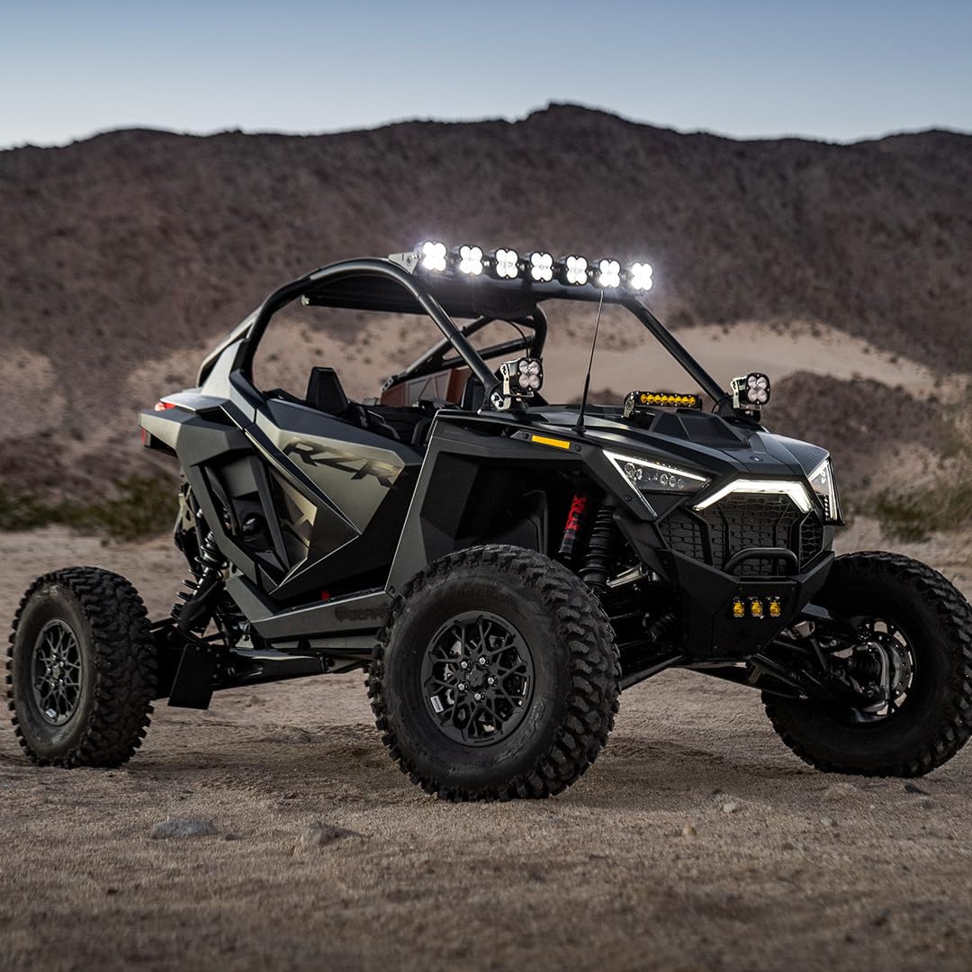 Baja Designs LED Roof Bar Light Kit for Polaris RZR Pro-R UTV Linkable - Includes 7 LED Lights, Wiring Harness