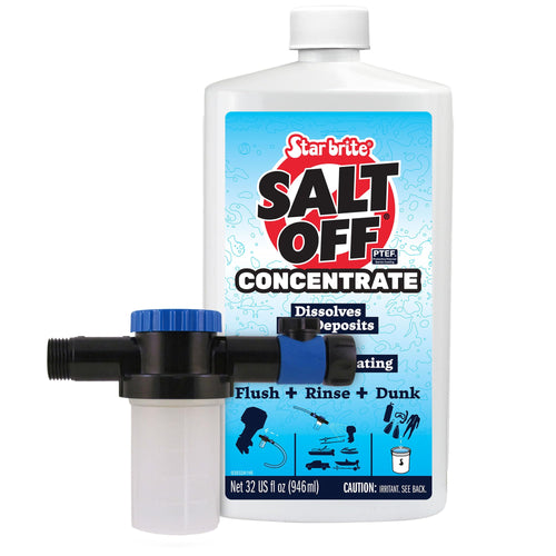 Salt Off Kit STAR BRITE – Applicator & 32 OZ Concentrate for Marine Engine Flush & Salt Removal on Boats, Trailers, Fishing Gear, Dive Equipment, and More