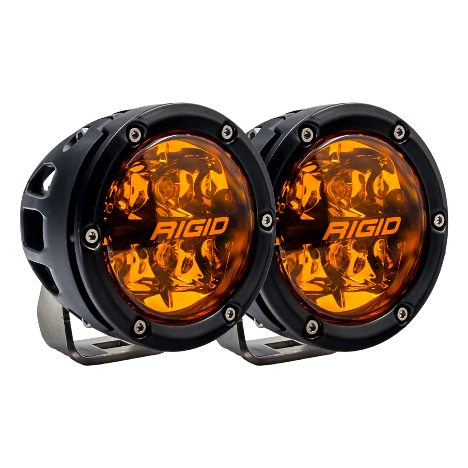 36123-360 RIGID INDUSTRIES Series 4 Inch Spot with Amber PRO Lens and Back Lighting | Pair