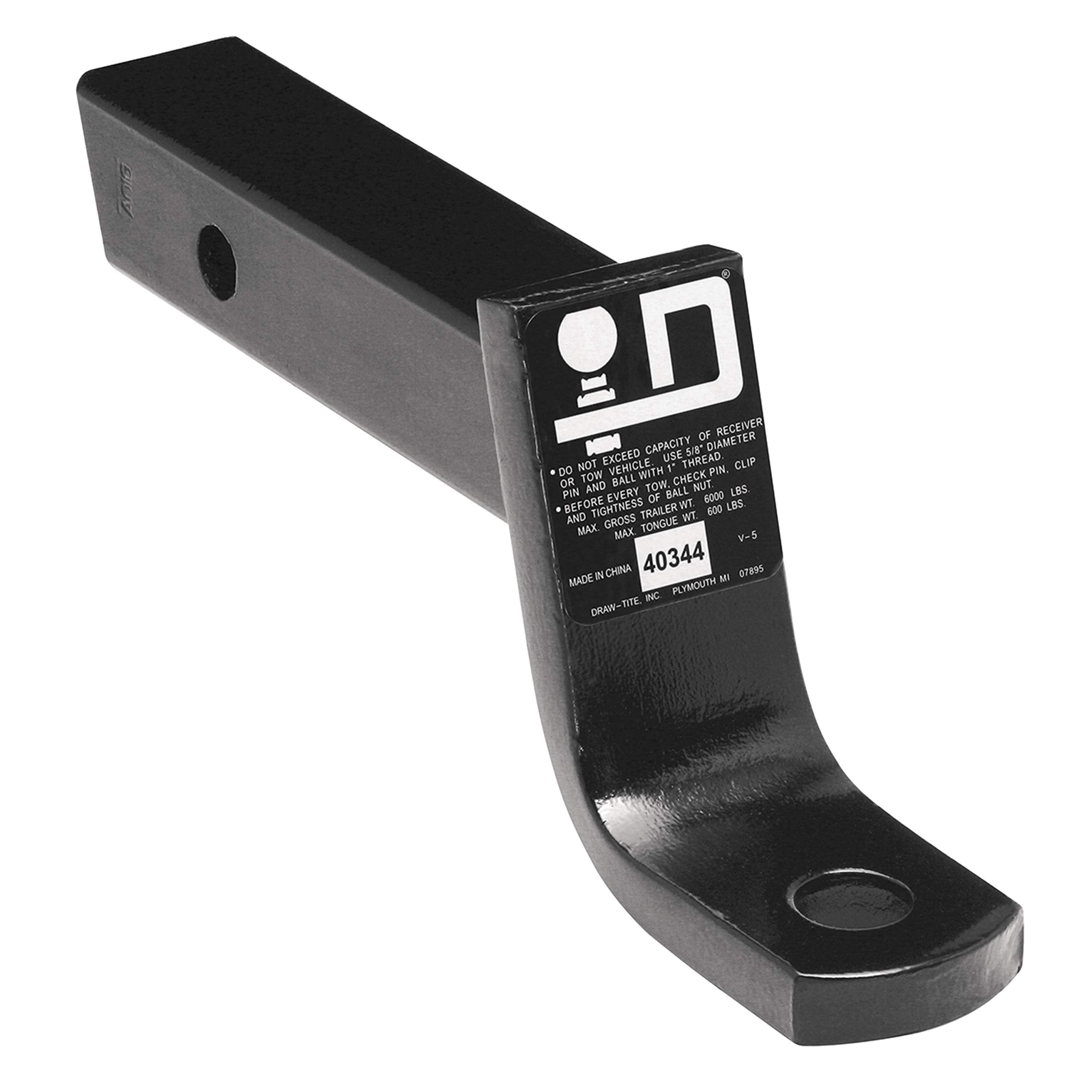9" Draw-Tite 40344 Quick-Loading Ball Mount (7500 lbs. GTW, 1" Ball Hole, 2-3/4" Rise, 4" Drop), Black