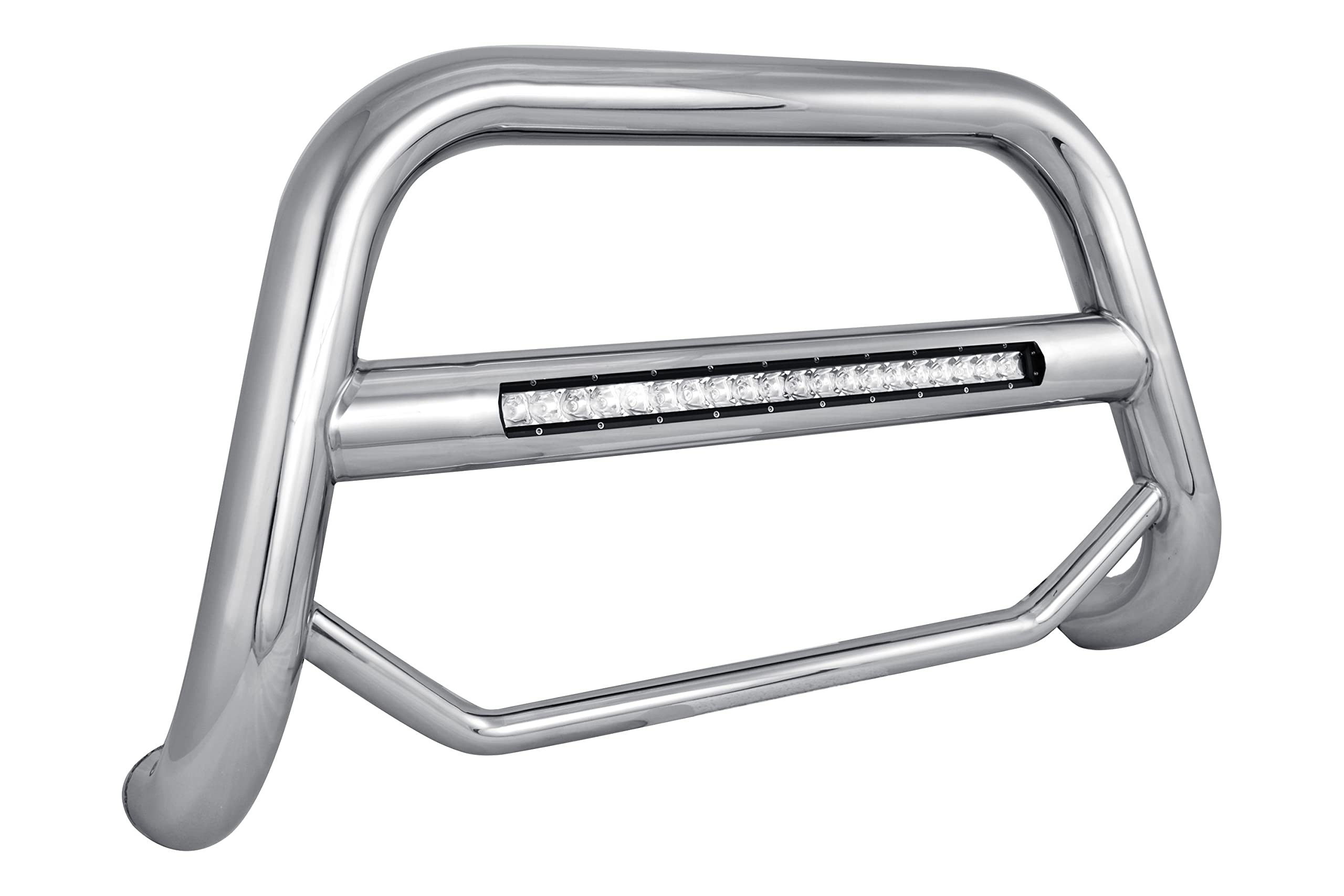 MAX Black Horse Beacon Bull Bar No Skid Plate Stainless Steel Compatible with 15-20 Yukon XL|07-20 Yukon/Tahoe|07-18 Sierra/Silverado1500 |07-14 Avalanche/ESV/Suburban 1500|15-22 Suburban-MAB-GMTAS