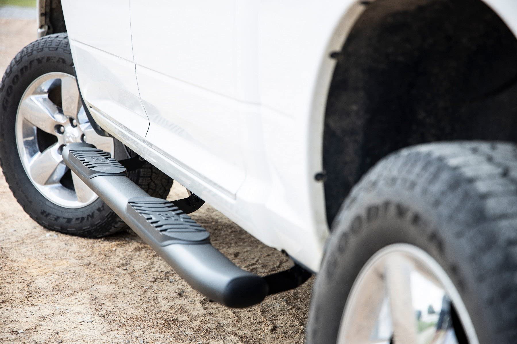 Rough Country Nerf Steps Oval for Ram 1500/2500/3500 (2010-2025) Crew Cab - OEM Style Rails with Built-in Side Steps