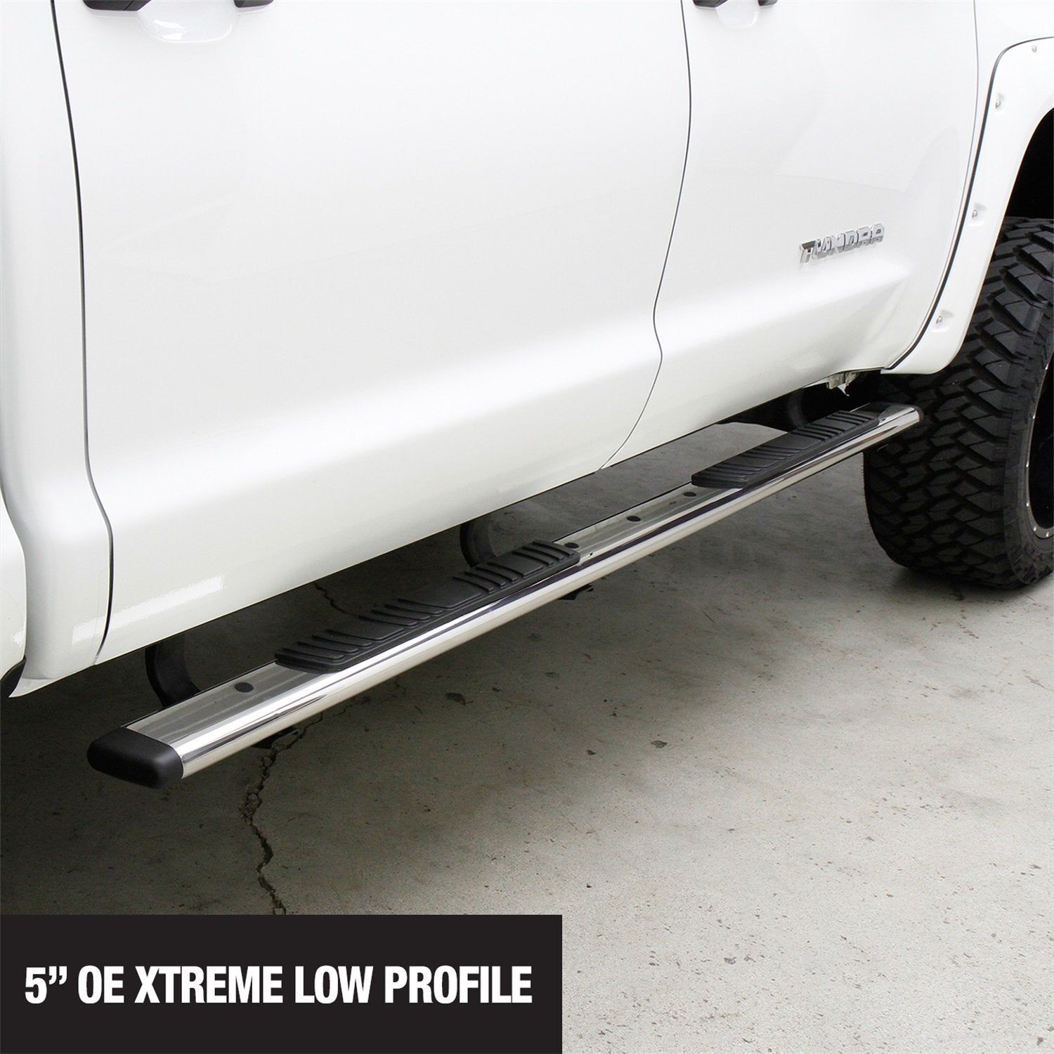 5" Go Rhino OE Xtreme Low Profile SideSteps | 52", Stainless Steel, Polished | 650052PS