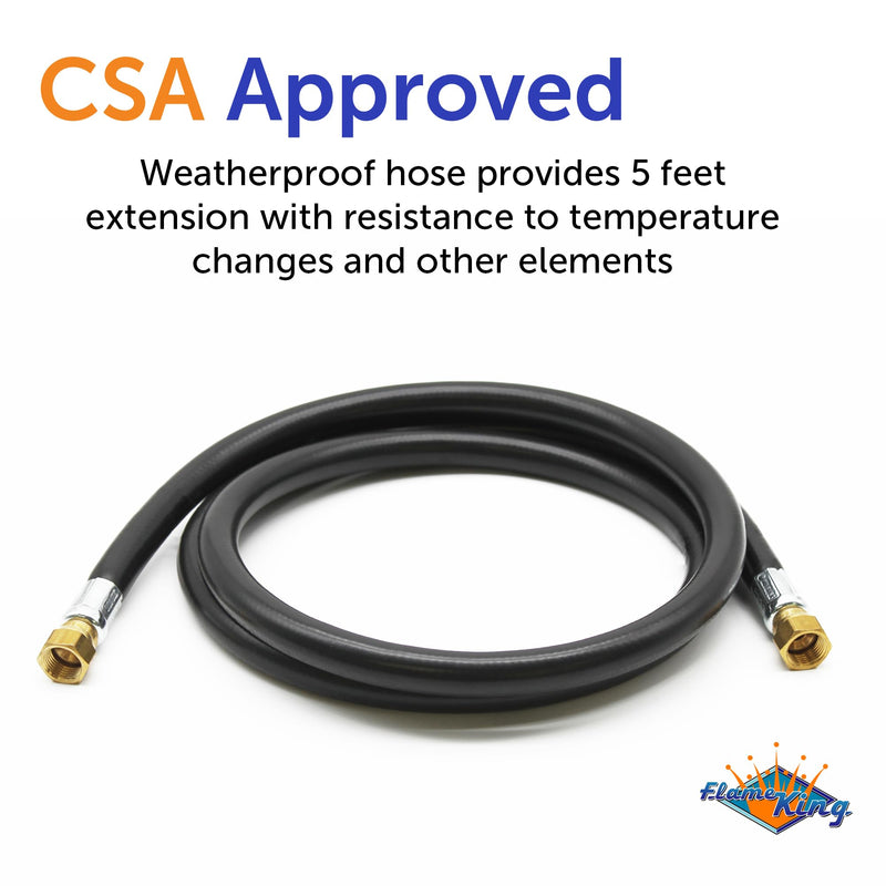 Flame King RV Slide Out Thermo Rubber Hose Assembly, 60 Inch, 3/8 Inch ID, Female To Female - 100159-60