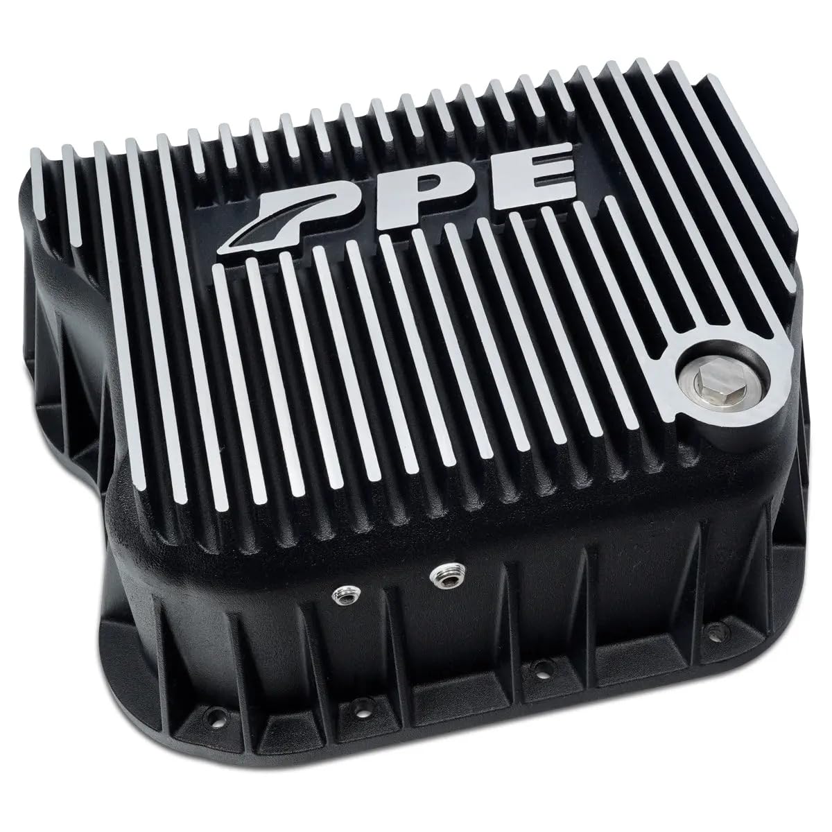 Heavy Duty PPE Cast Aluminum Deep Transmission Pan (Brushed) 228051010 Compatible for 1994-2009 Dodge Ram 2500/3500 5.9L