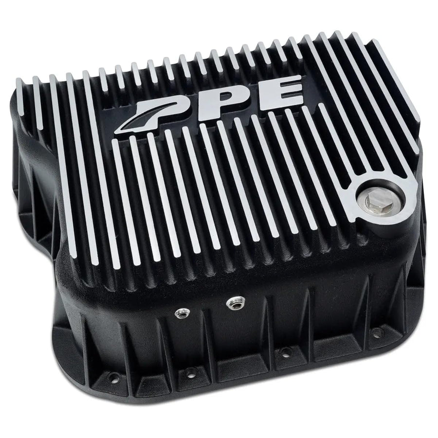Heavy Duty PPE Cast Aluminum Deep Transmission Pan (Brushed) 228051010 Compatible for 1994-2009 Dodge Ram 2500/3500 5.9L
