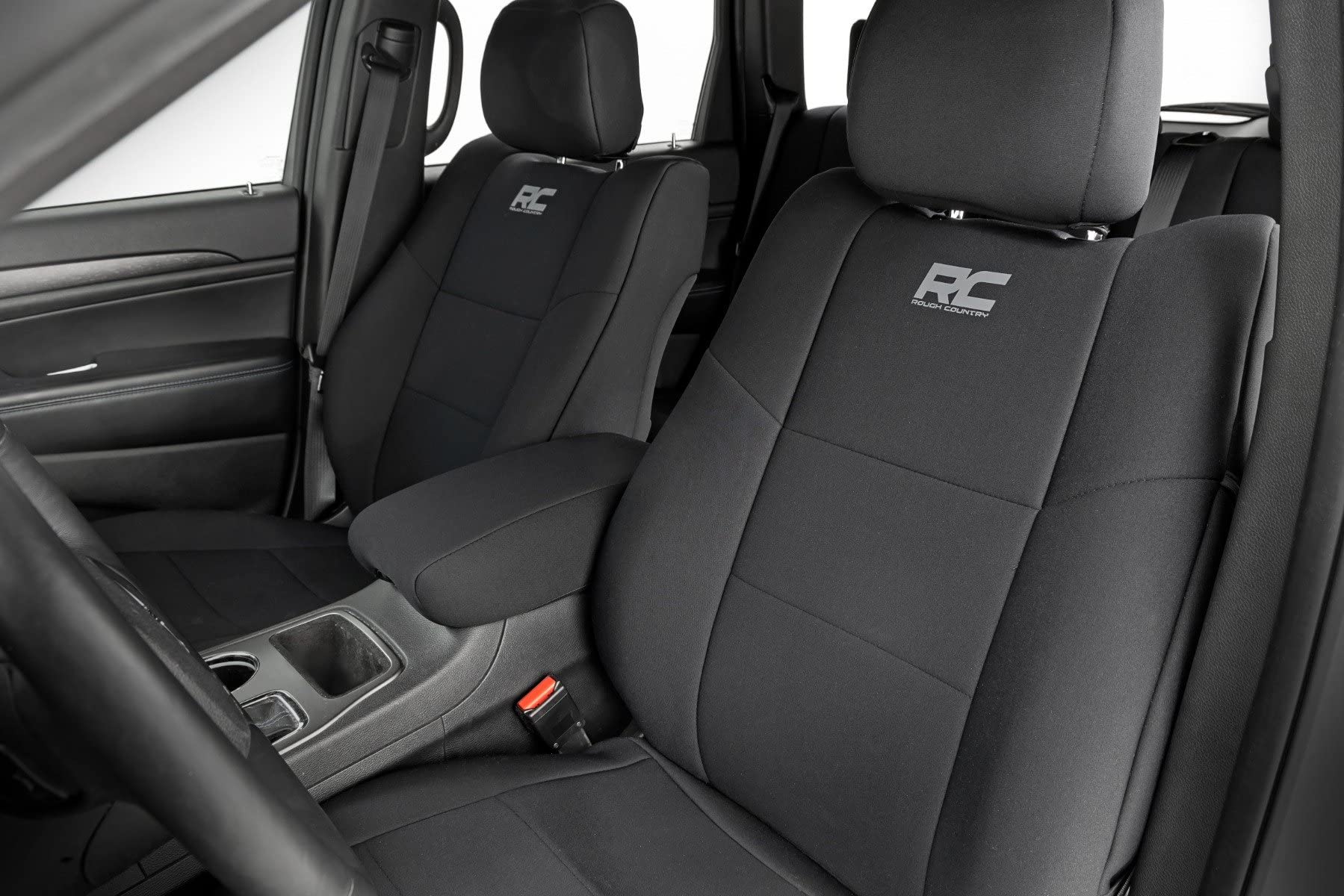 Rough Country Neoprene Seat Covers for Jeep Grand Cherokee 2011-2022 - 91046,Black, Front | Rear