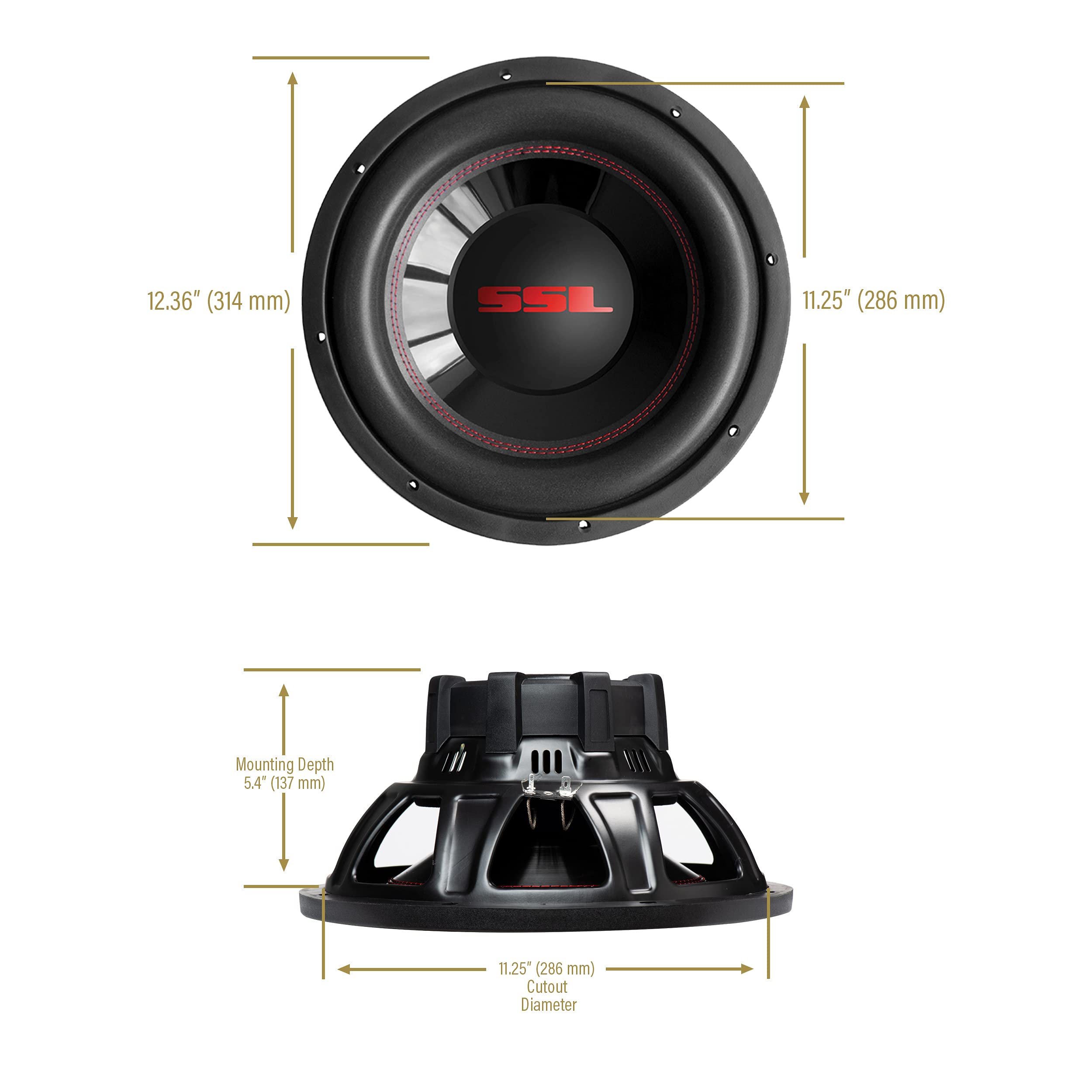 CG12D Sound Storm Laboratories 12 Inch Car Subwoofer - 1200 Watts Maximum Power, Dual 4 Ohm Voice Coil, Sold Individually