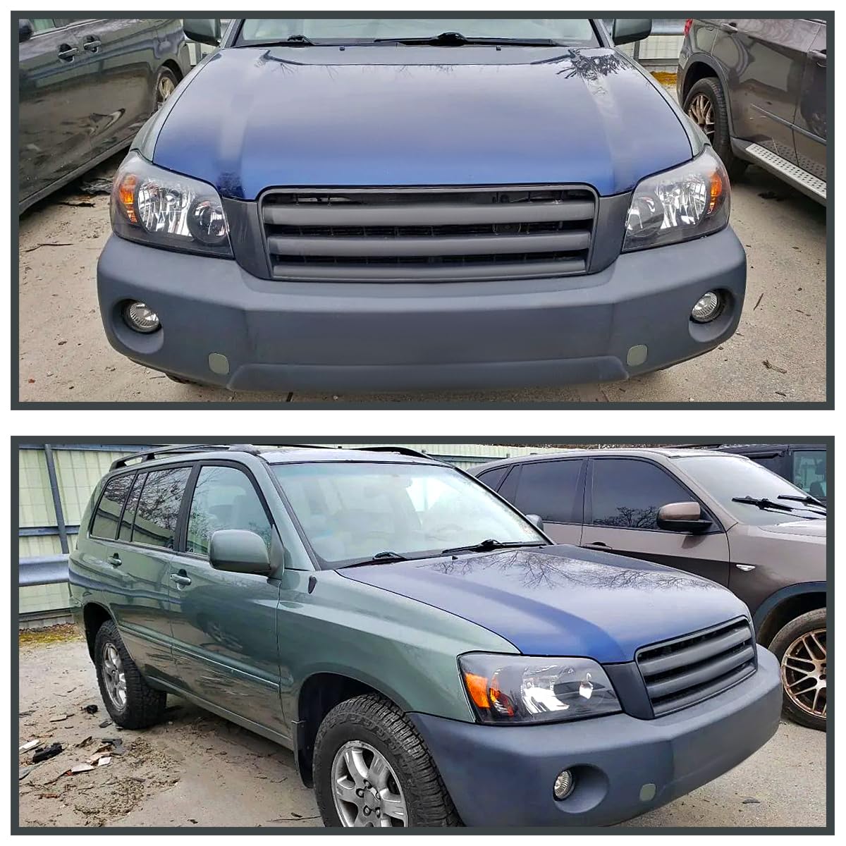 Black Headlights SPEC-D TUNING Compatible with 2004-2007 Toyota Highlander, Left + Right Head Lights Assembly