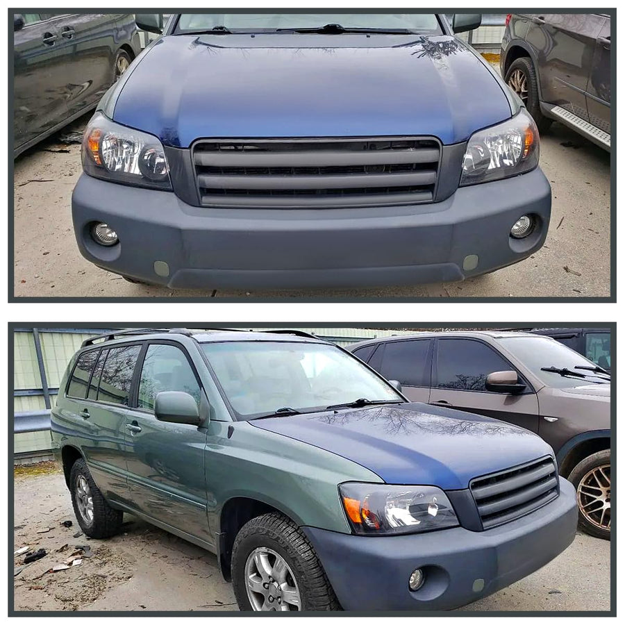 Black Headlights SPEC-D TUNING Compatible with 2004-2007 Toyota Highlander, Left + Right Head Lights Assembly