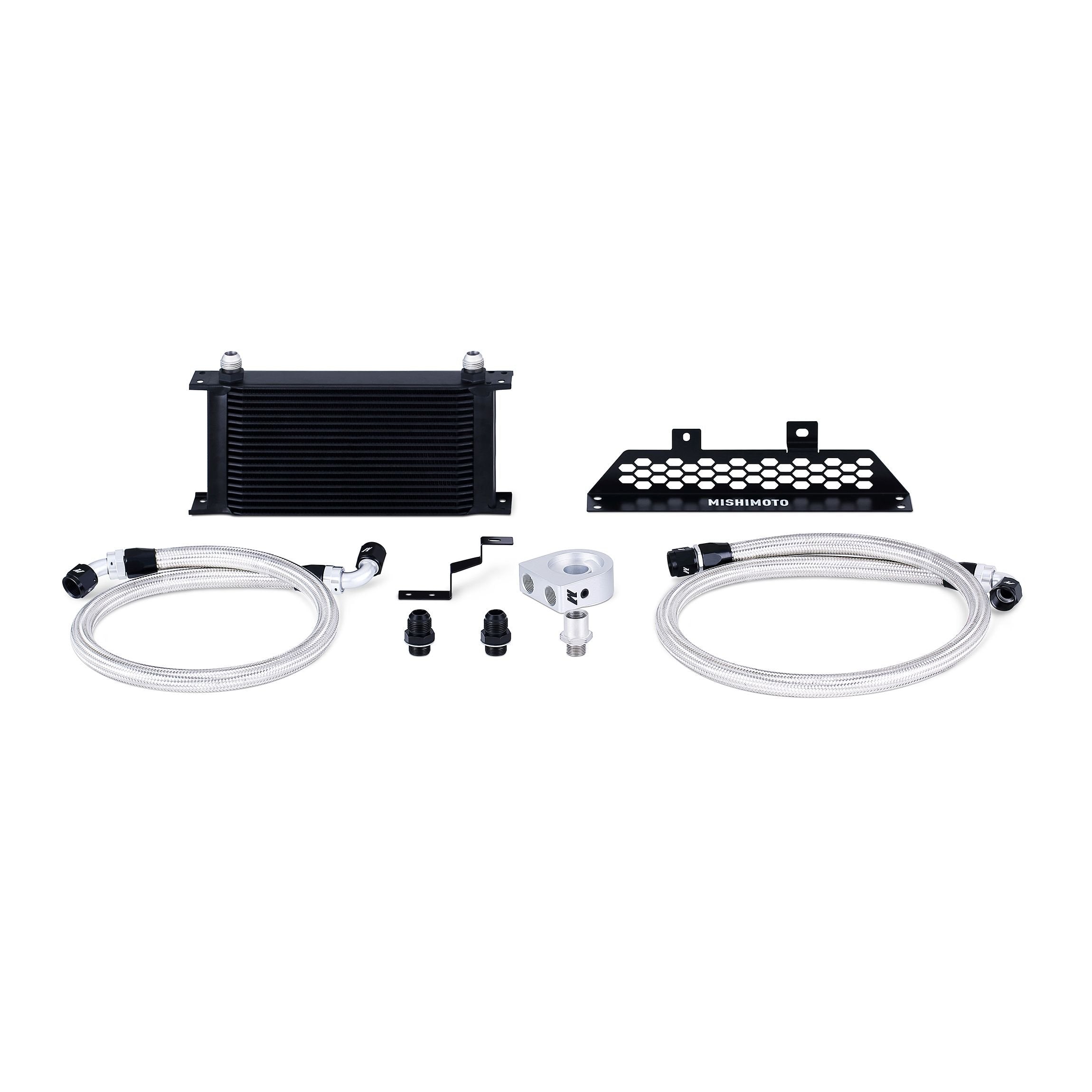 Mishimoto Oil Cooler Kit MMOC-FOST-13BK Non-Low Temp Thermostatic Fits Ford Focus ST 2013+ Black