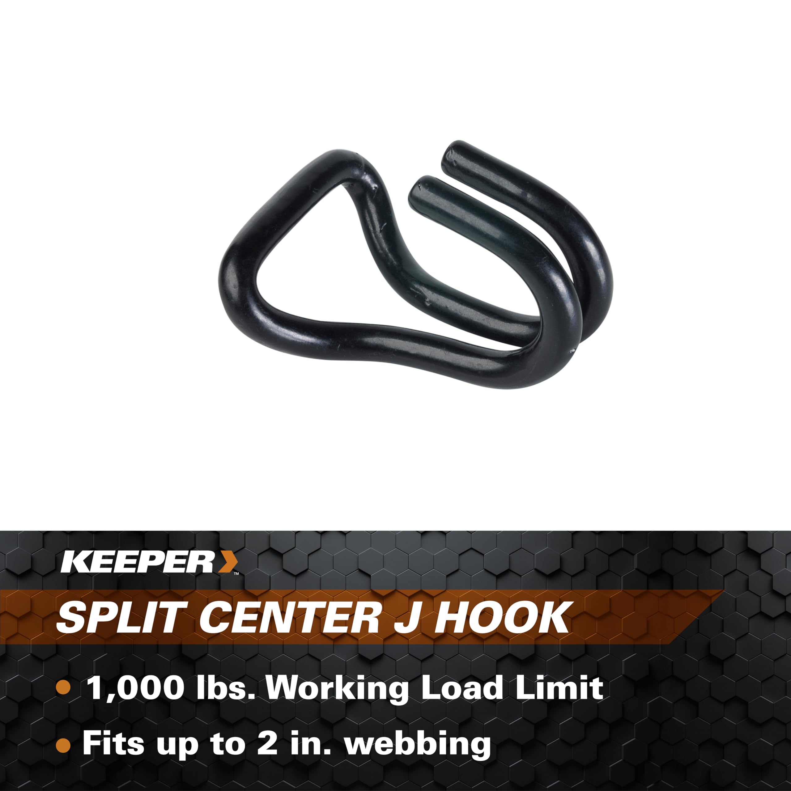 Split Center J Hook - Keeper - 1,000 lbs. Working Load Limit and 3,000 lbs. Break Strength
