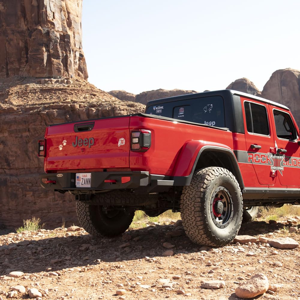 Full Rear Bumper Rock Slide Engineering for Jeep Gladiator 2020-2025 No Tire Carrier RB-F-101-JT