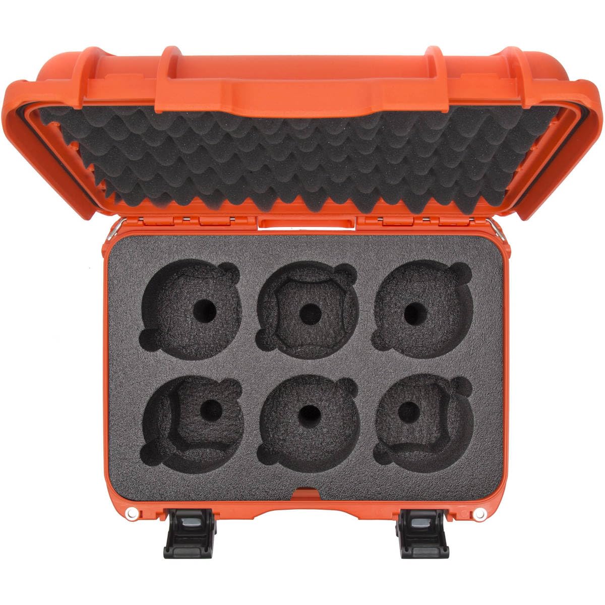 Waterproof Nanuk 918 Hard Case with Custom Foam Insert for 6 Lenses - Orange