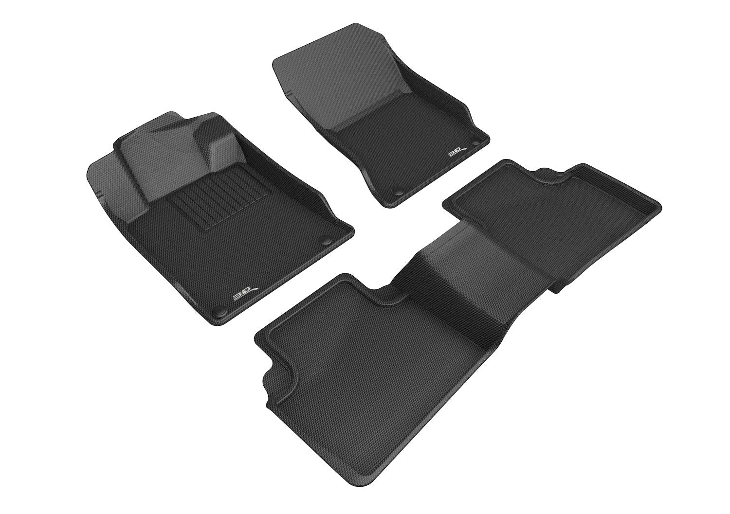 Kagu Floor Mat (Black) 3D MAXpider Custom Fit Compatible with Nissan Altima 2019-2025 - Full Set