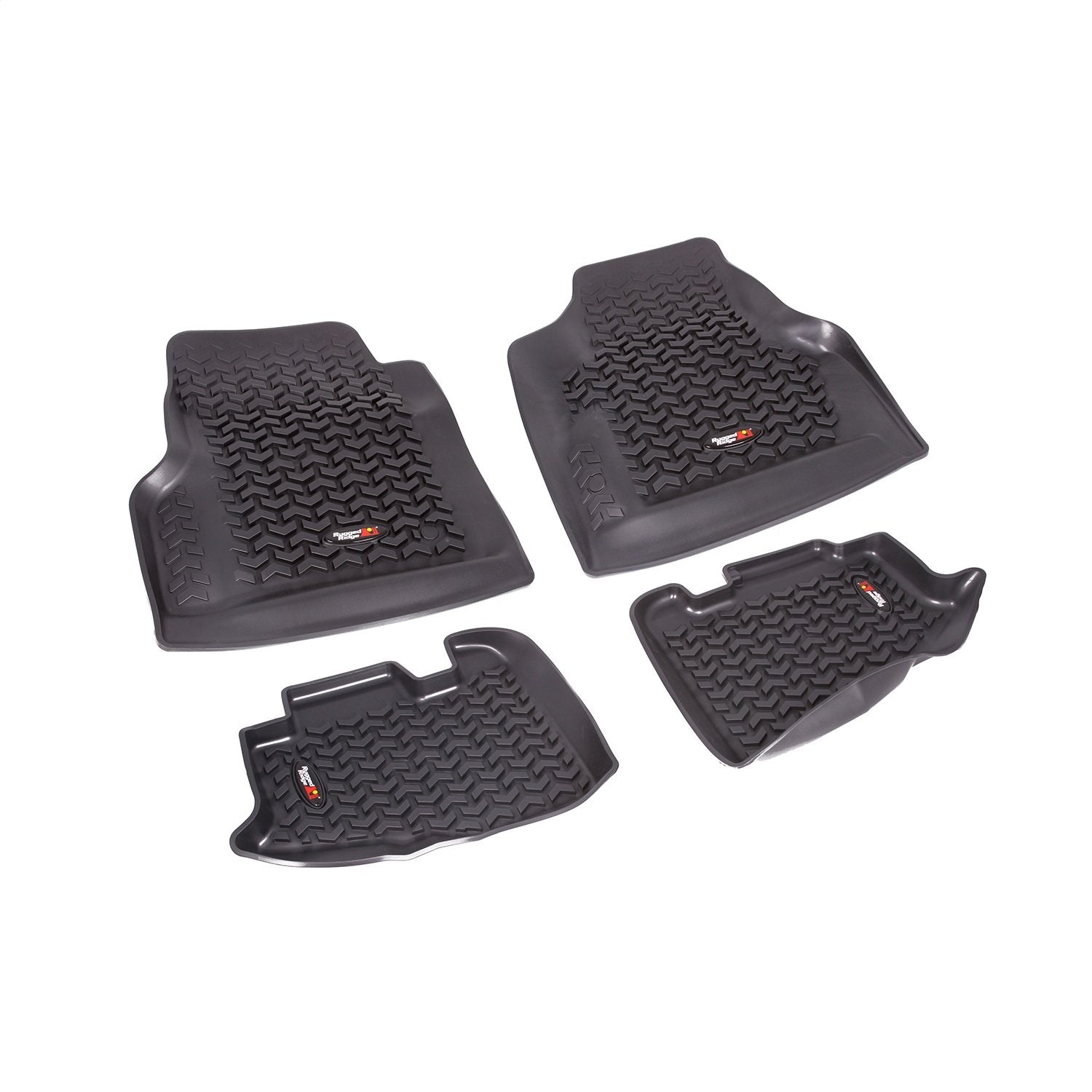 12987.10 Rugged Ridge Floor Liner Set44; 4 Piece44; Black44; 1997-2006 Wrangler TJ And 2004-2006 LJ