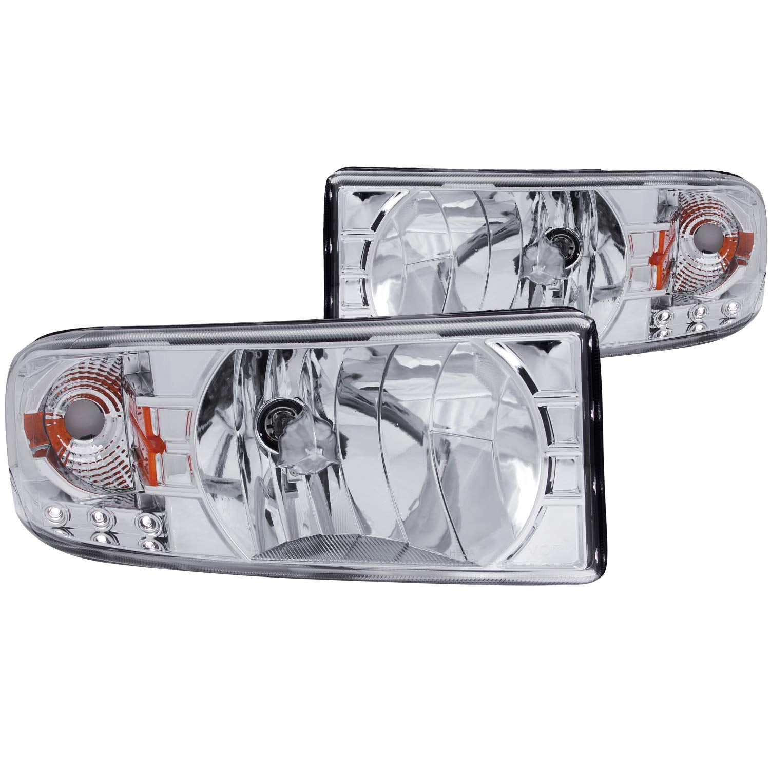 Chrome/Amber LED Headlight AnzoUSA for Dodge RAM