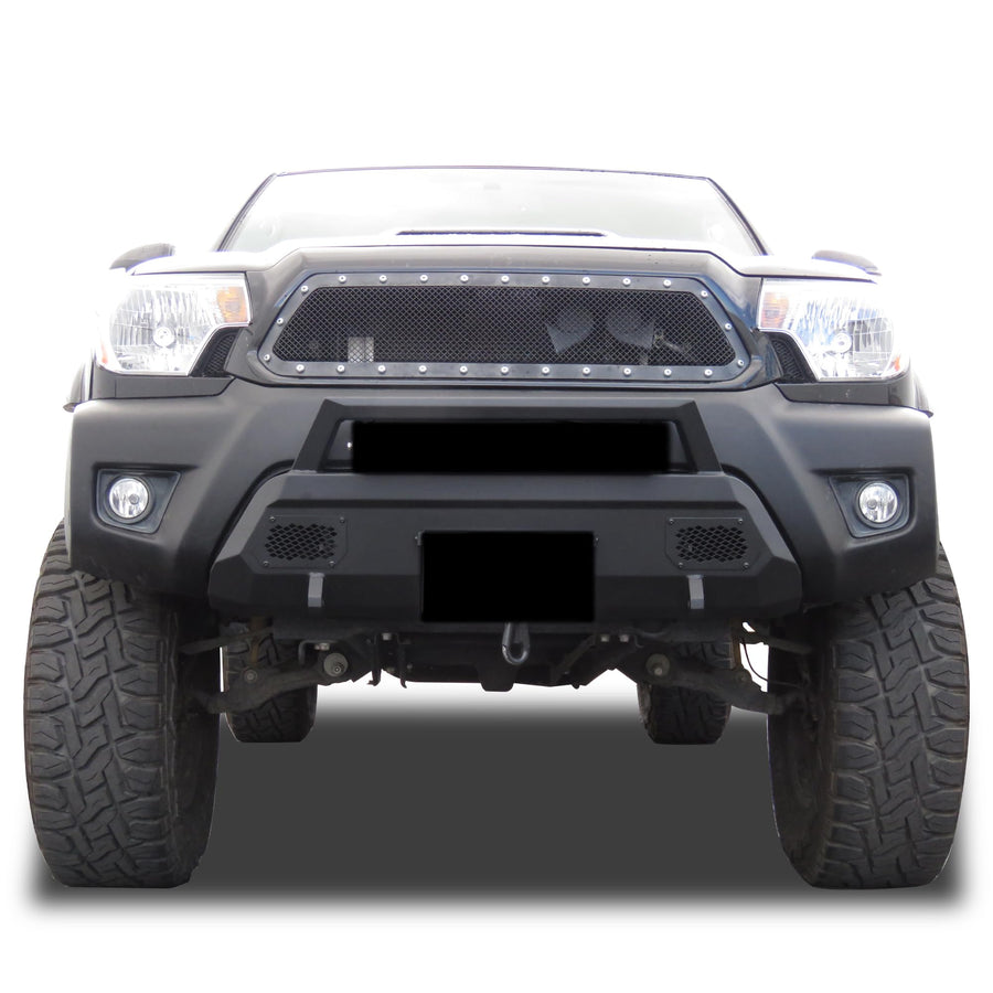 Heavy Duty Black Horse Armour III Front Winch Bumper Textured Black Compatible with 2012-2015 Toyota Tacoma-AR3HD61NL