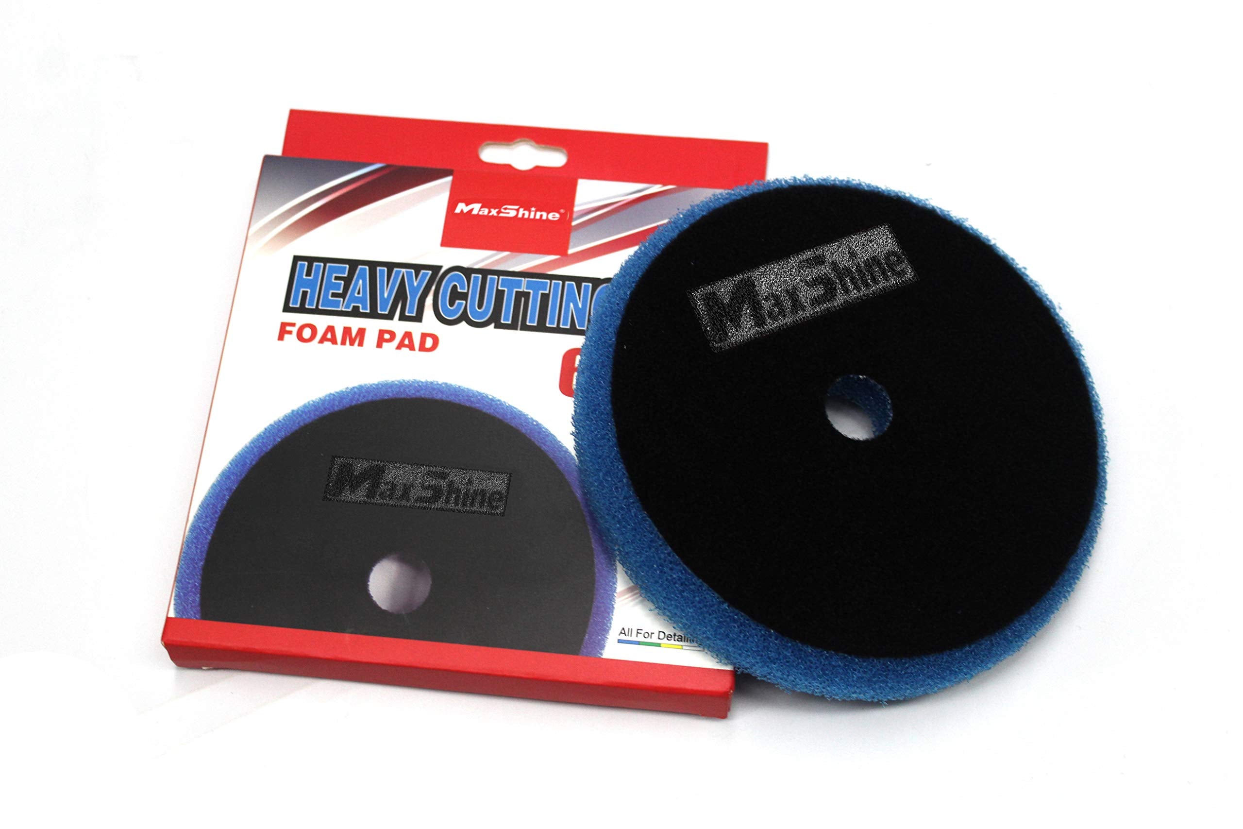 5" Maxshine Universal Blue Heavy Cutting Foam Pad – Professional Detailing Pad for Cutting, Polishing & Finishing – Bendable, Washable & Reusable – Hook & Loop Backing