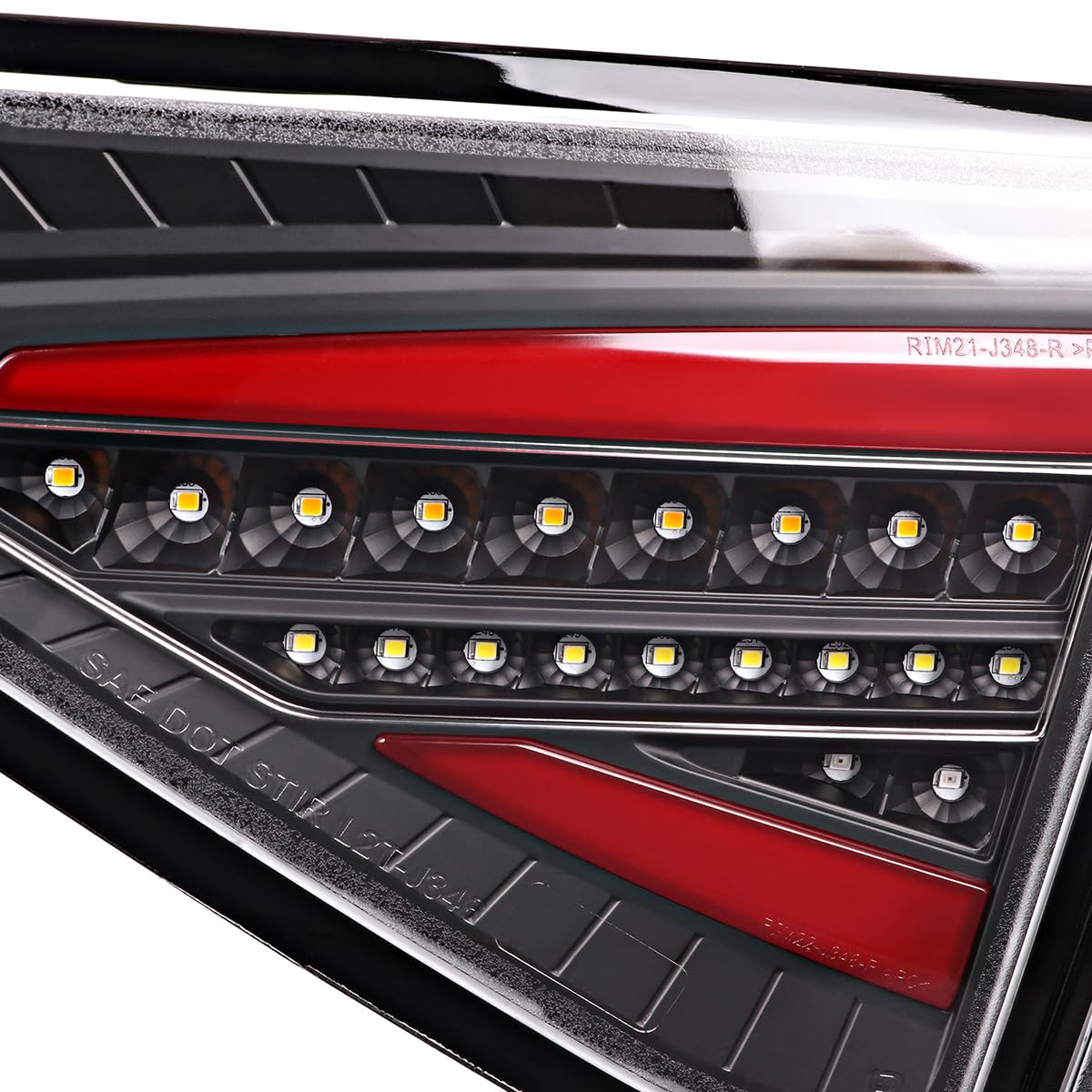 Black Sequential Tail Lights w/Red LED Bar SPEC-D TUNING Compatible with 2008-2014 Subaru Impreza WRX Hatchback, Left + Right Pair Assembly