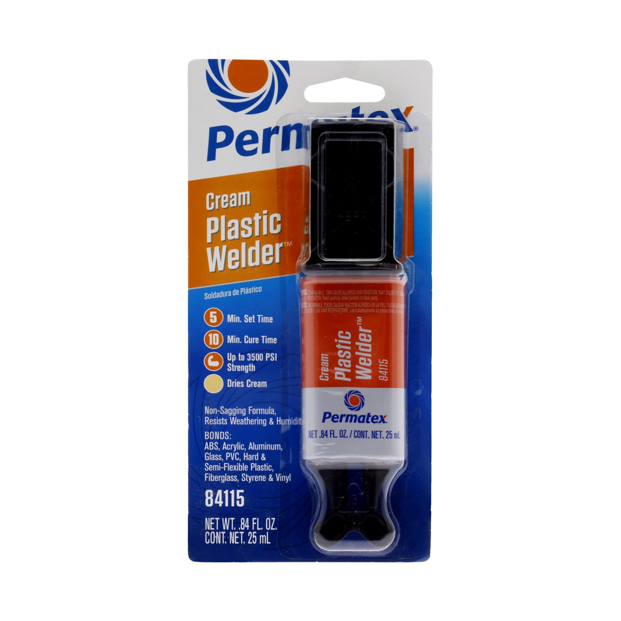 5-minute Permatex Plastic Weld Adhesive, 0.84 oz., Black